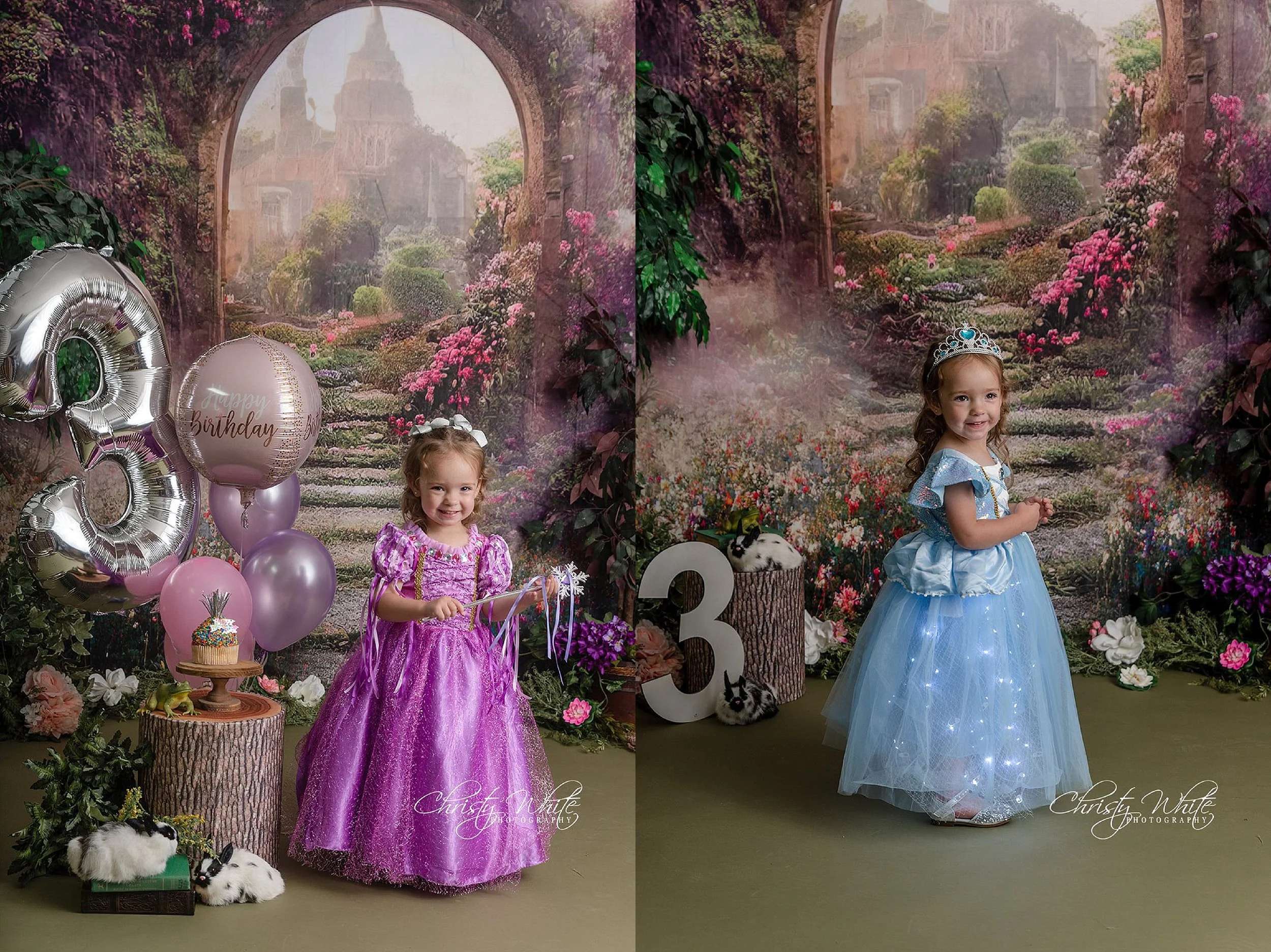 princess children’s milestone photography session in Alvin Studio