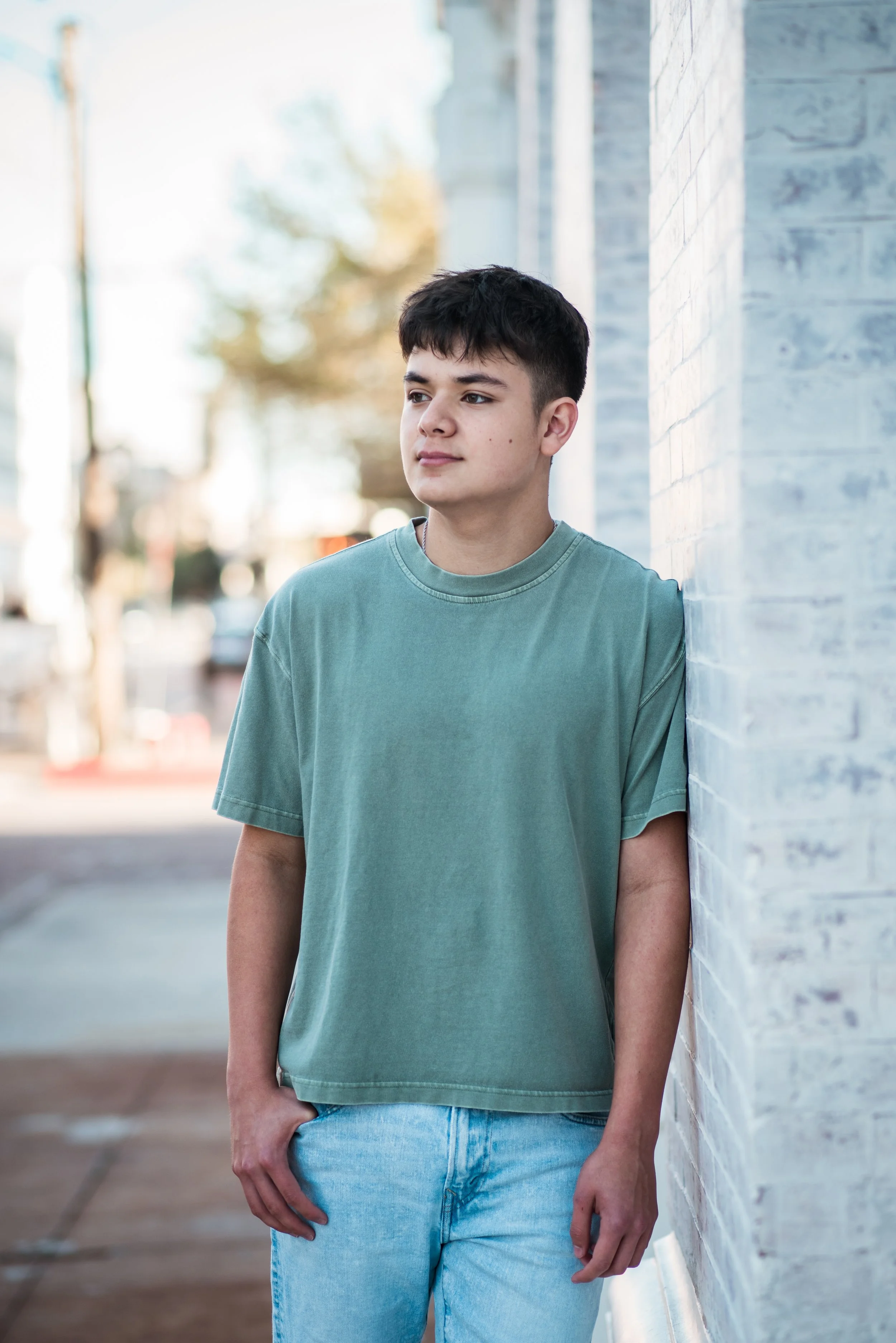 An urban senior session in the historic Galveston Strand