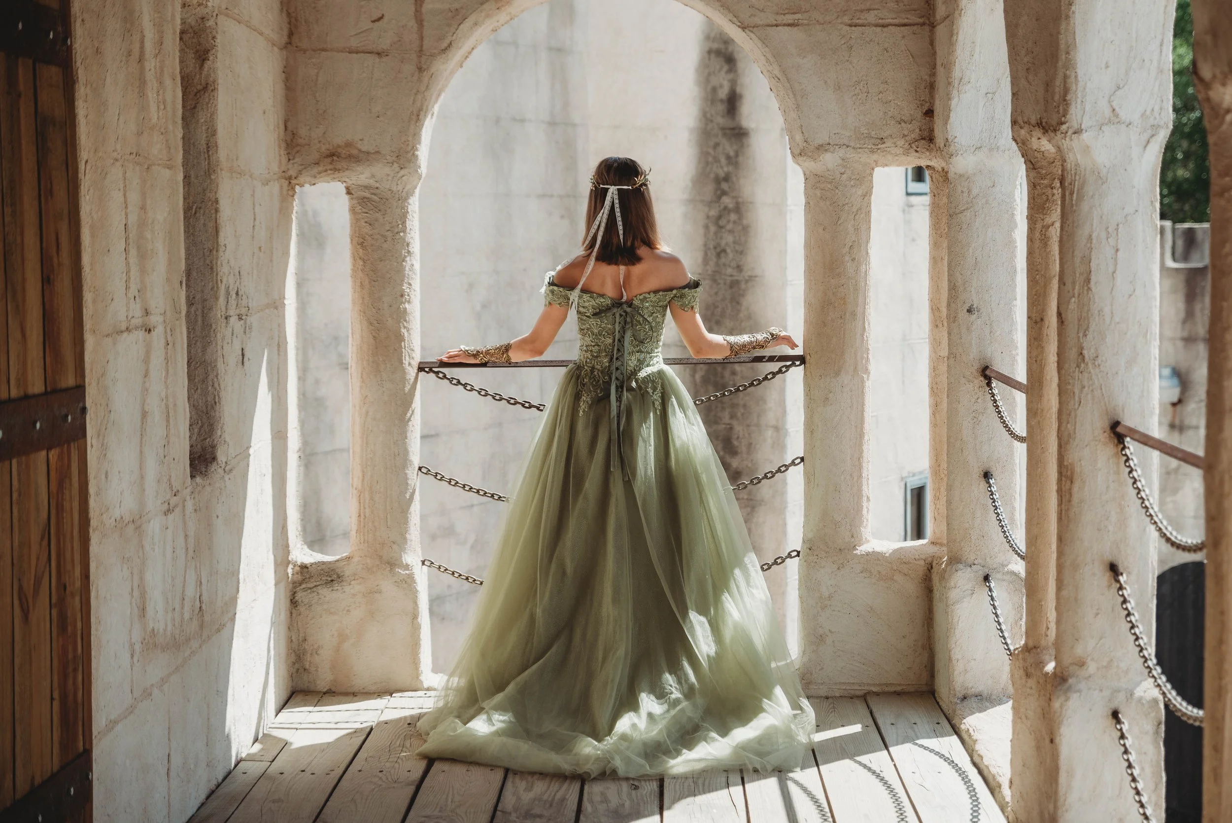 Houston high school senior portrait at Newman's Castle in Bellville Tx