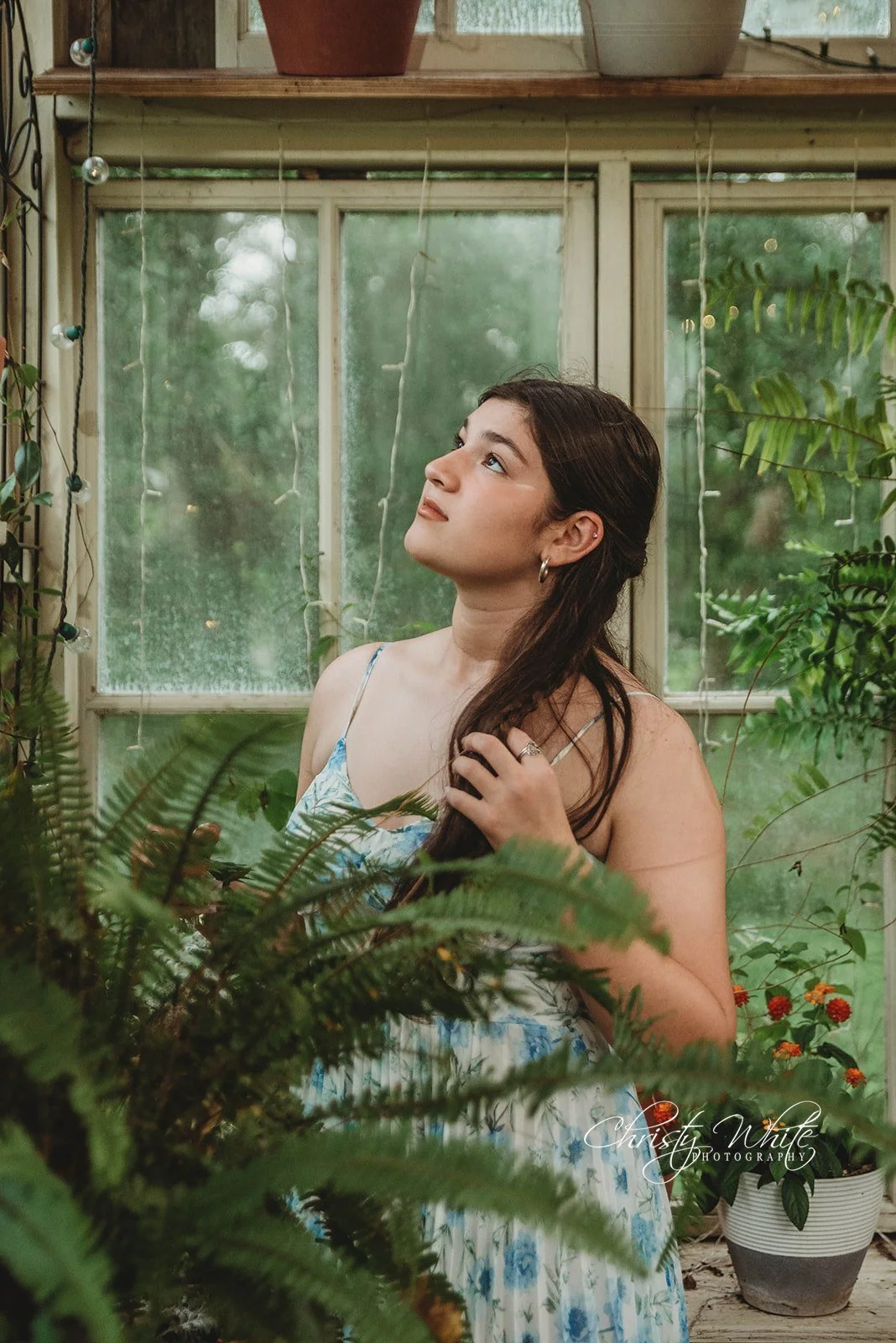 Outdoor senior portrait session in Santa Fe Texas