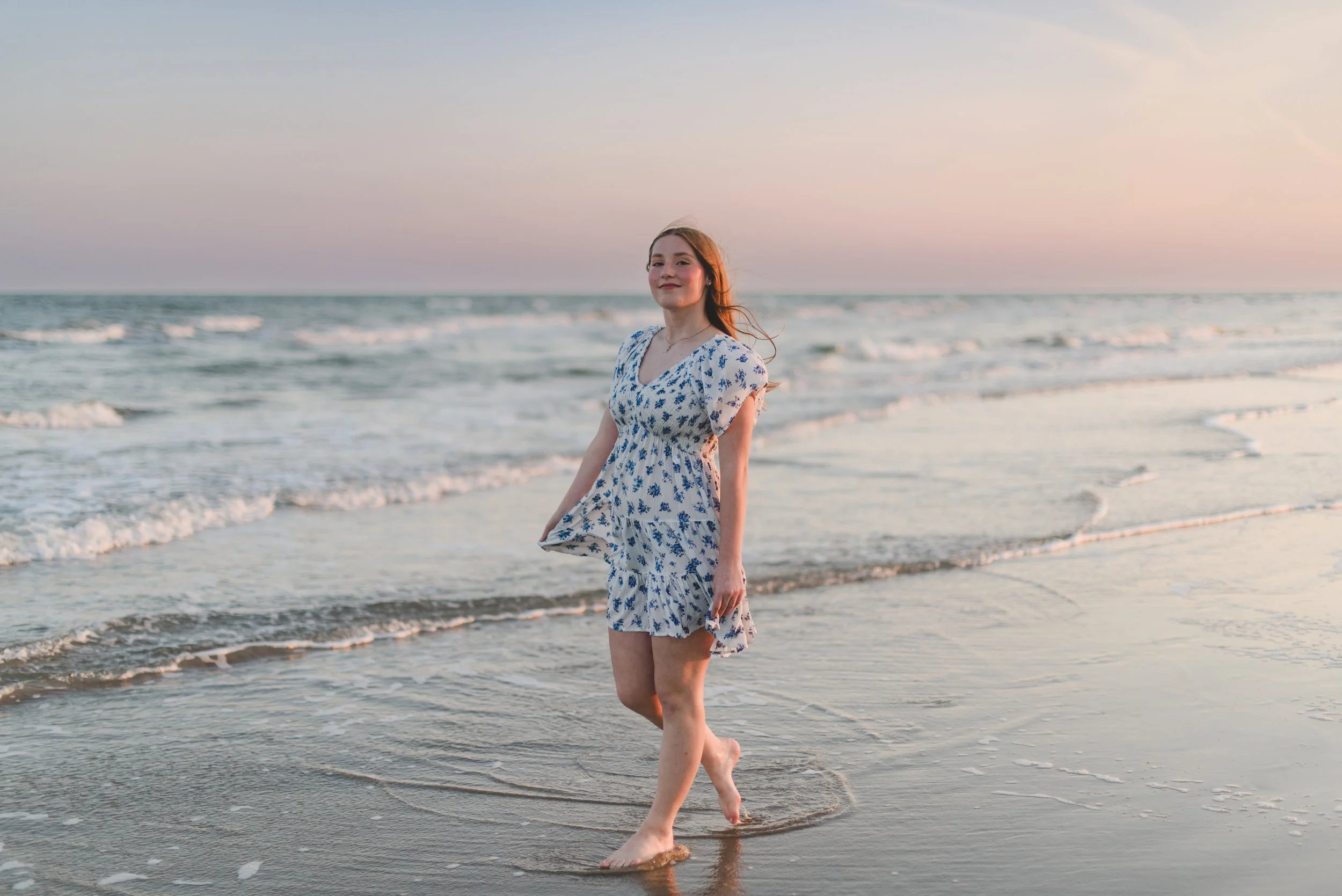 A soft sunset session on Galveston Beach