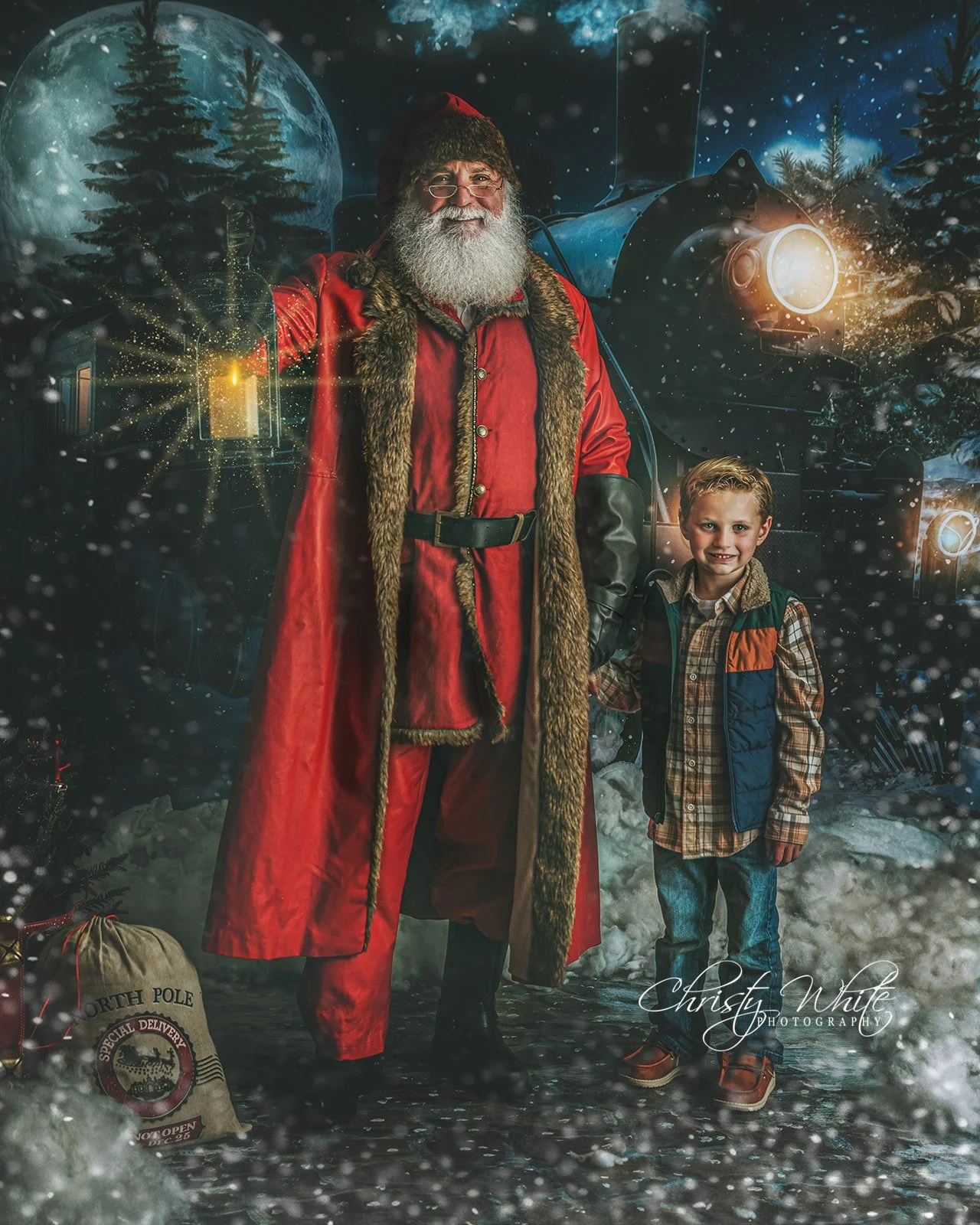 Children visiting Santa for an unforgettable Christmas photography experience near Houston with timeless holiday portraits near Pearland