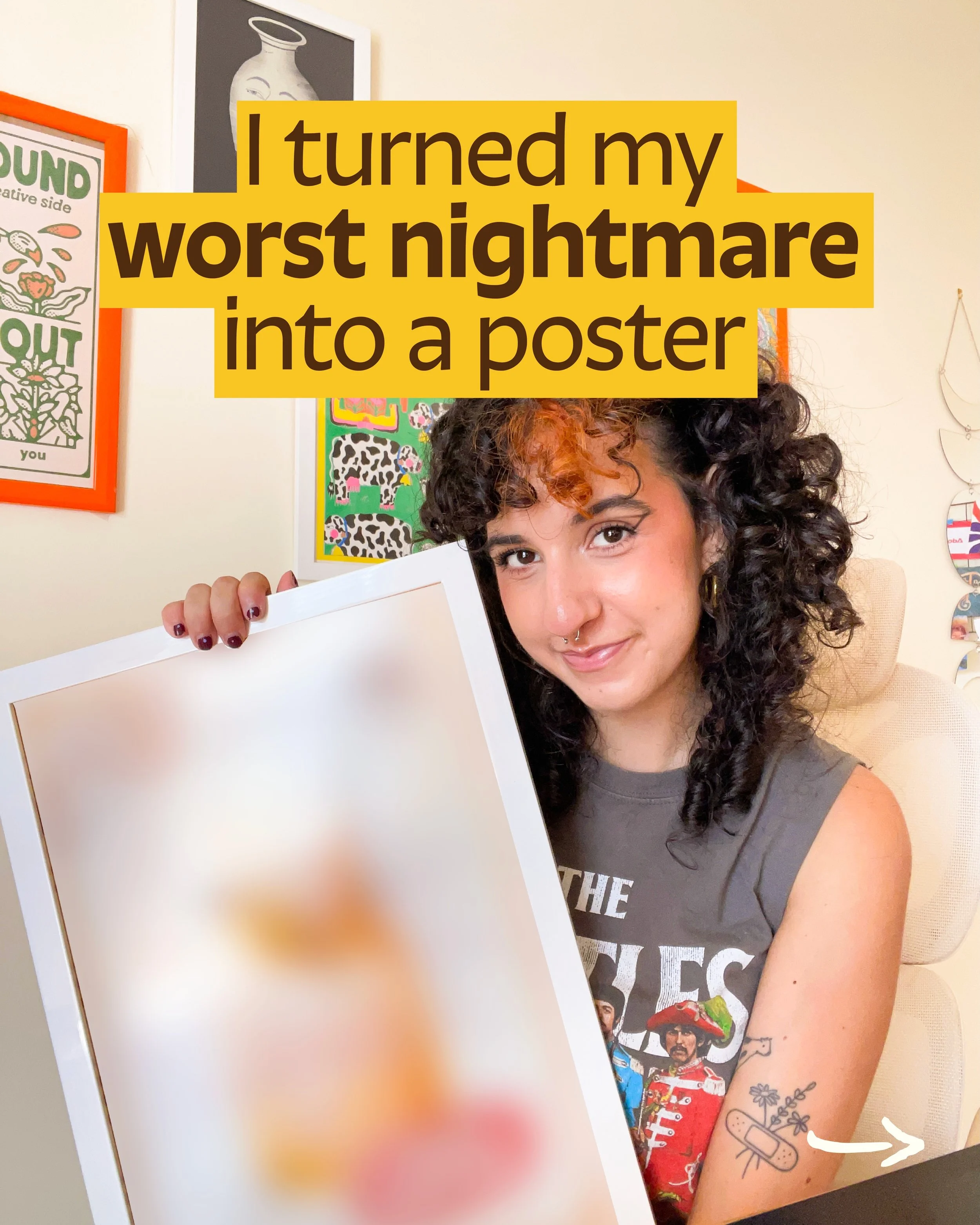 scroll to the end for a juicy surprise ✨🧃

creative block can be soooo hard, so why not make fun of it???? 

i designed this poster years ago and let me tell you, i had to look up at my wall and stare at it to try to get me out of a funk more than a