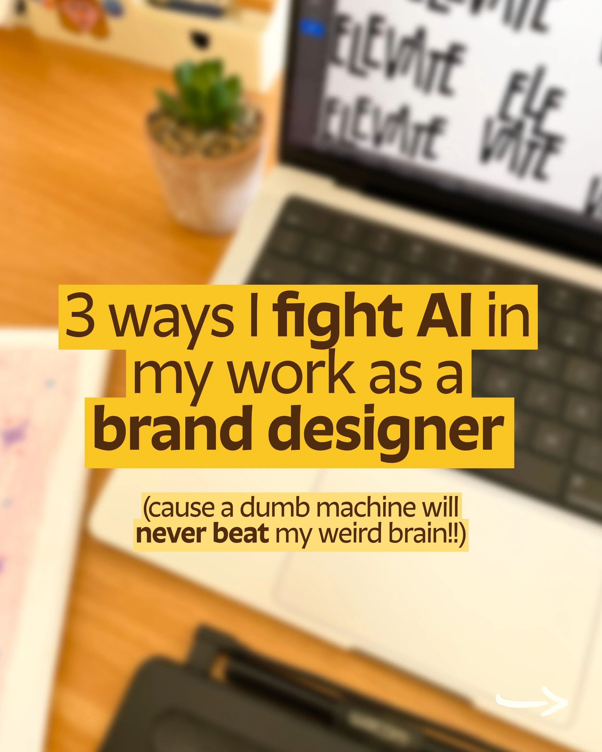 no machine can compare to a trained designer 🎨

as a creative, i feel like it&rsquo;s my responsibility to be vocal about AI and how businesses are hurting their imagine by trusting it blindly with their branding and marketing..

that&rsquo;s why i 