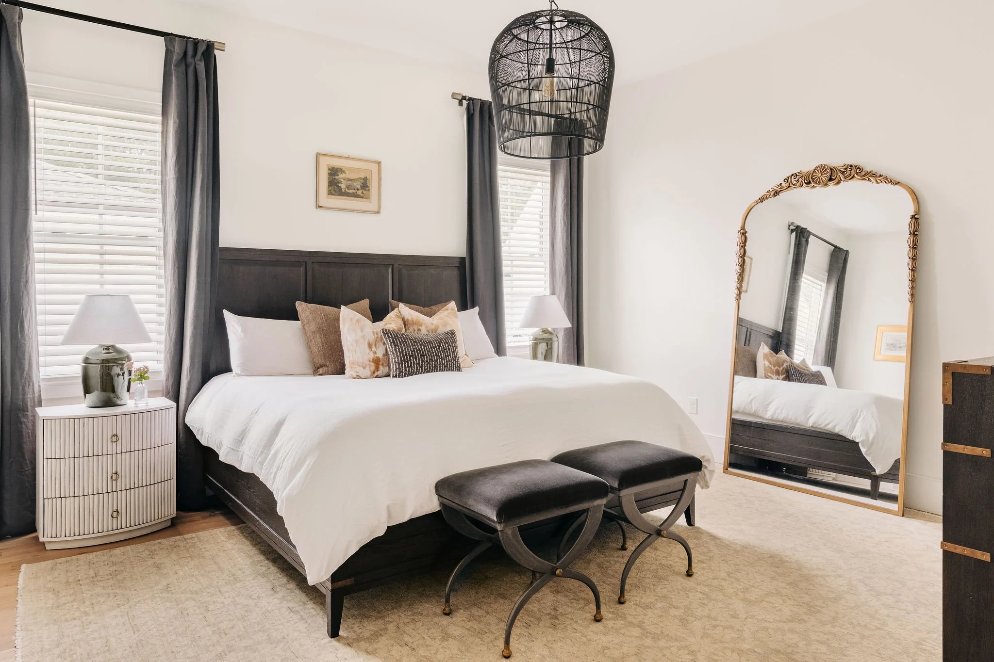 Mary Beth Johnson Interiors Primary  Bedroom Augusta Luxe Home