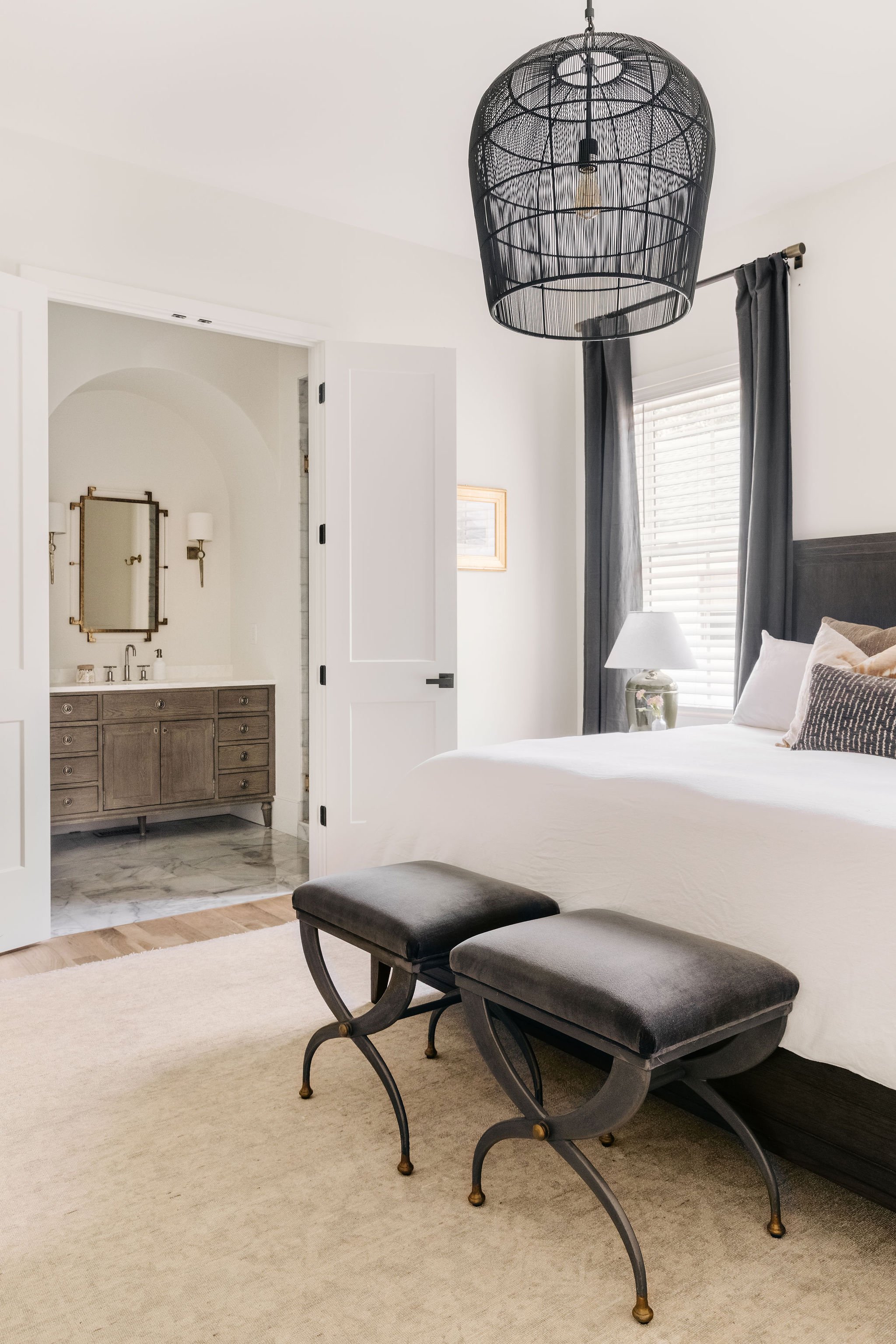 Mary Beth Johnson Interiors Primary  Bedroom Augusta Luxe Home