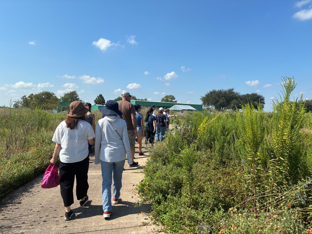 Group of people on a hiking path.