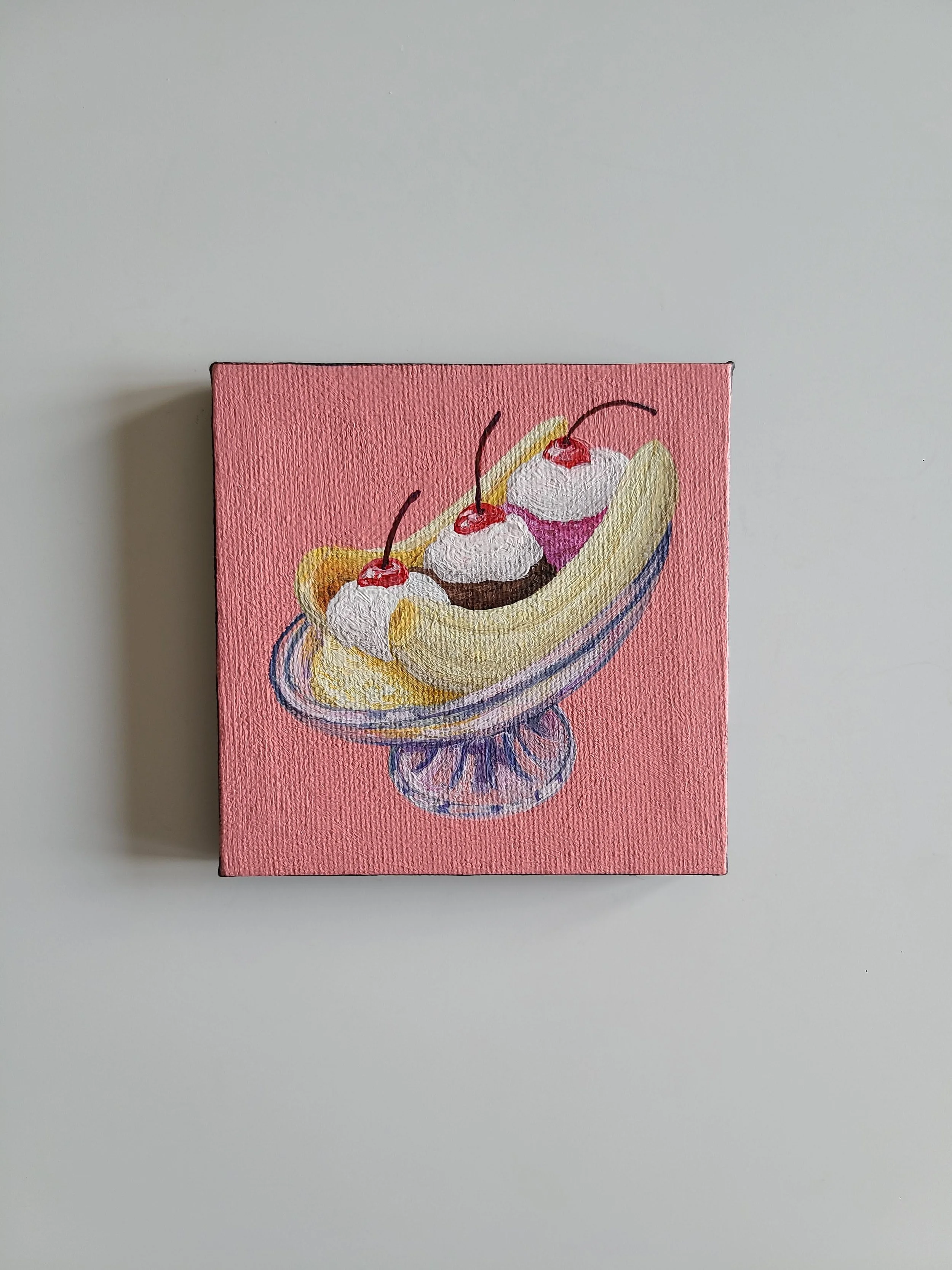 Banana Split - acrylic on canvas - 4x4 in. 2025