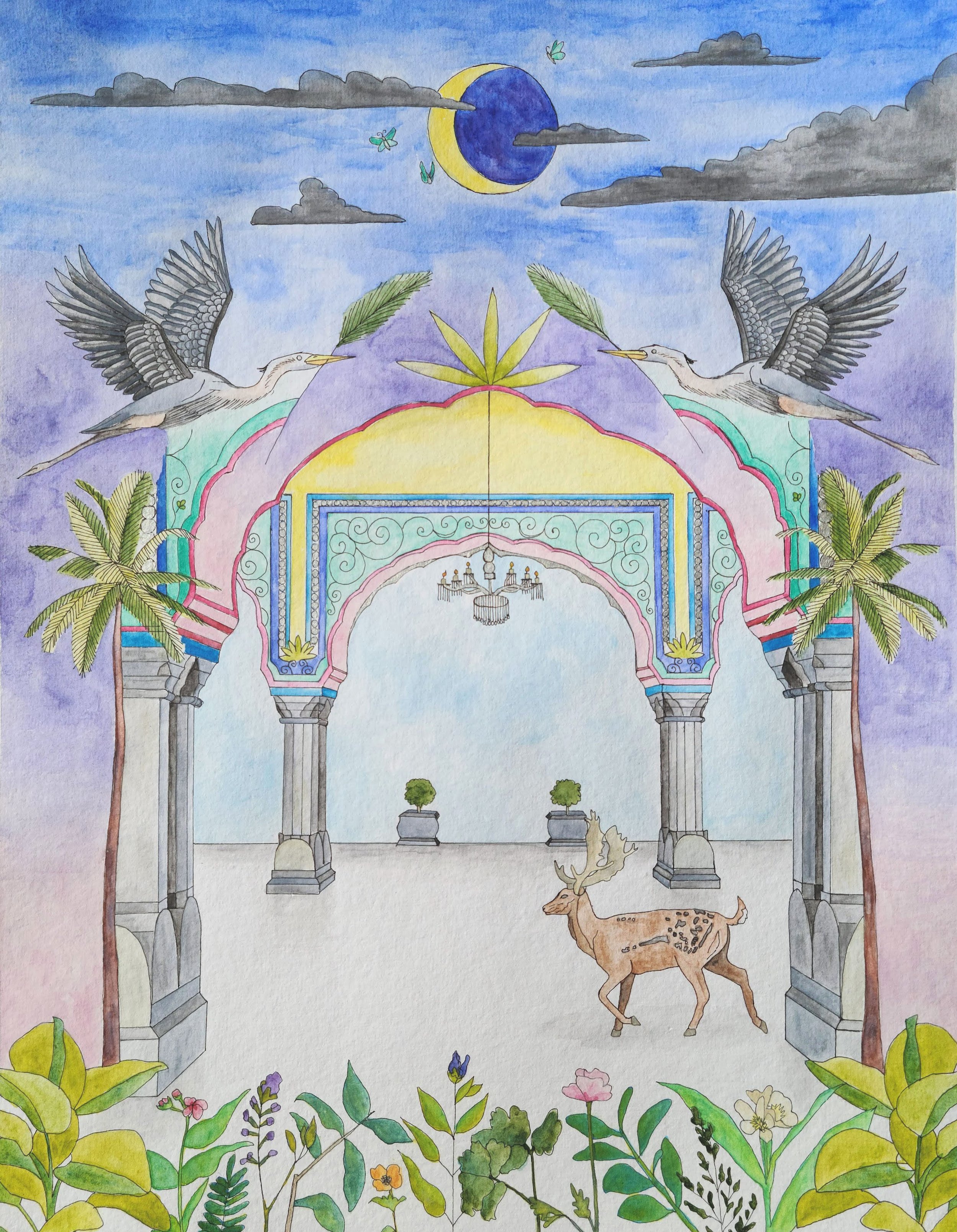Paradise - ink and watercolour on paper - 12x16 inches 2020