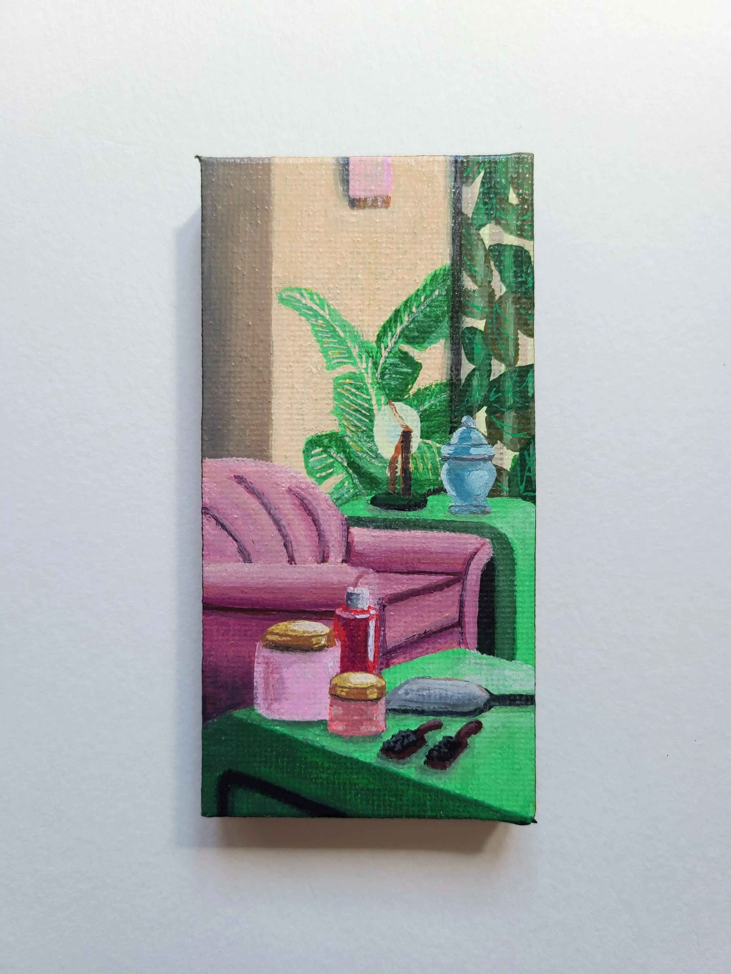 Golden Girls Interior - acrylic on canvas - 2x4 in. 2024