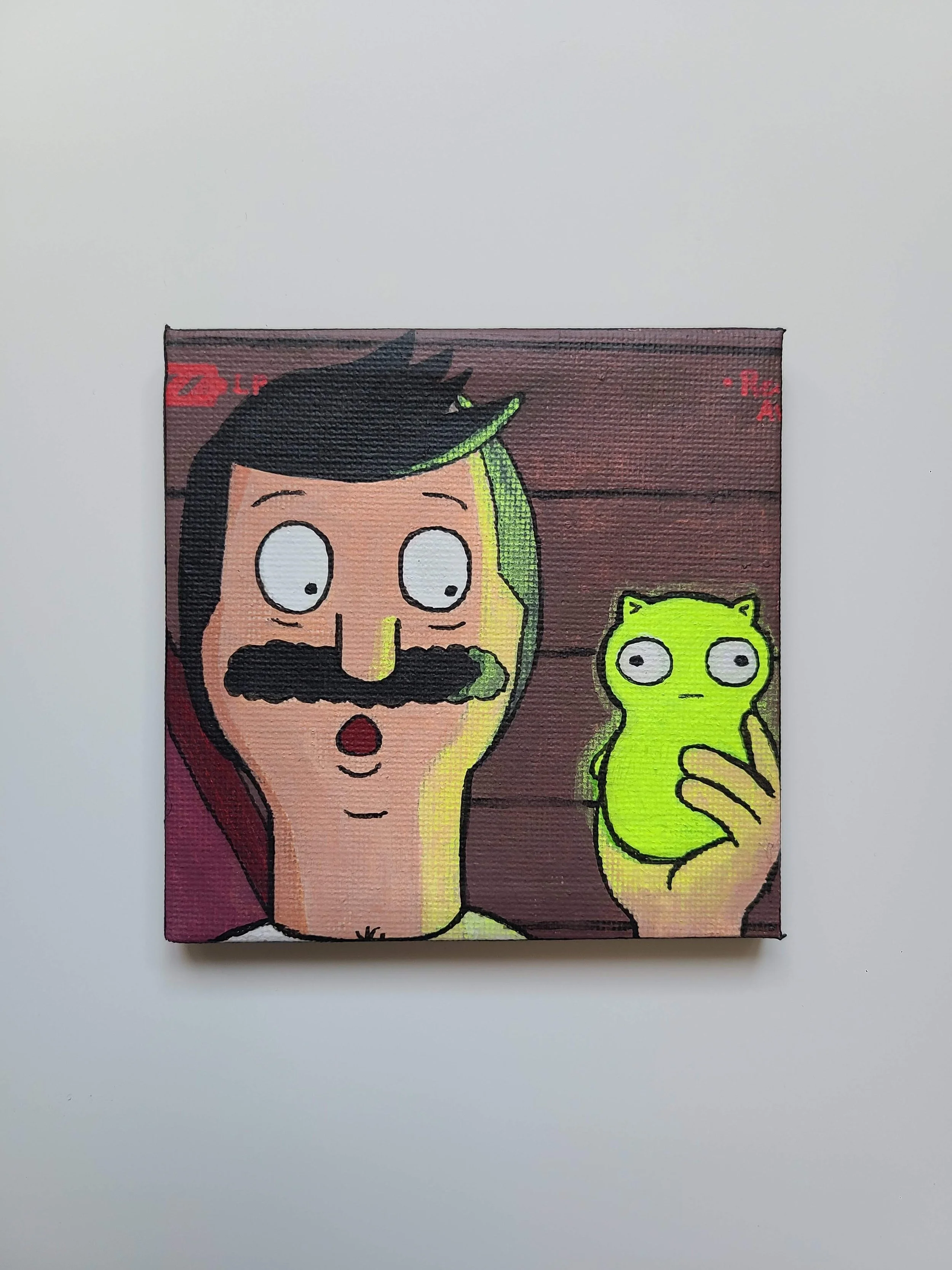 Bob Belcher - acrylic on canvas - 4x4 in. 2024