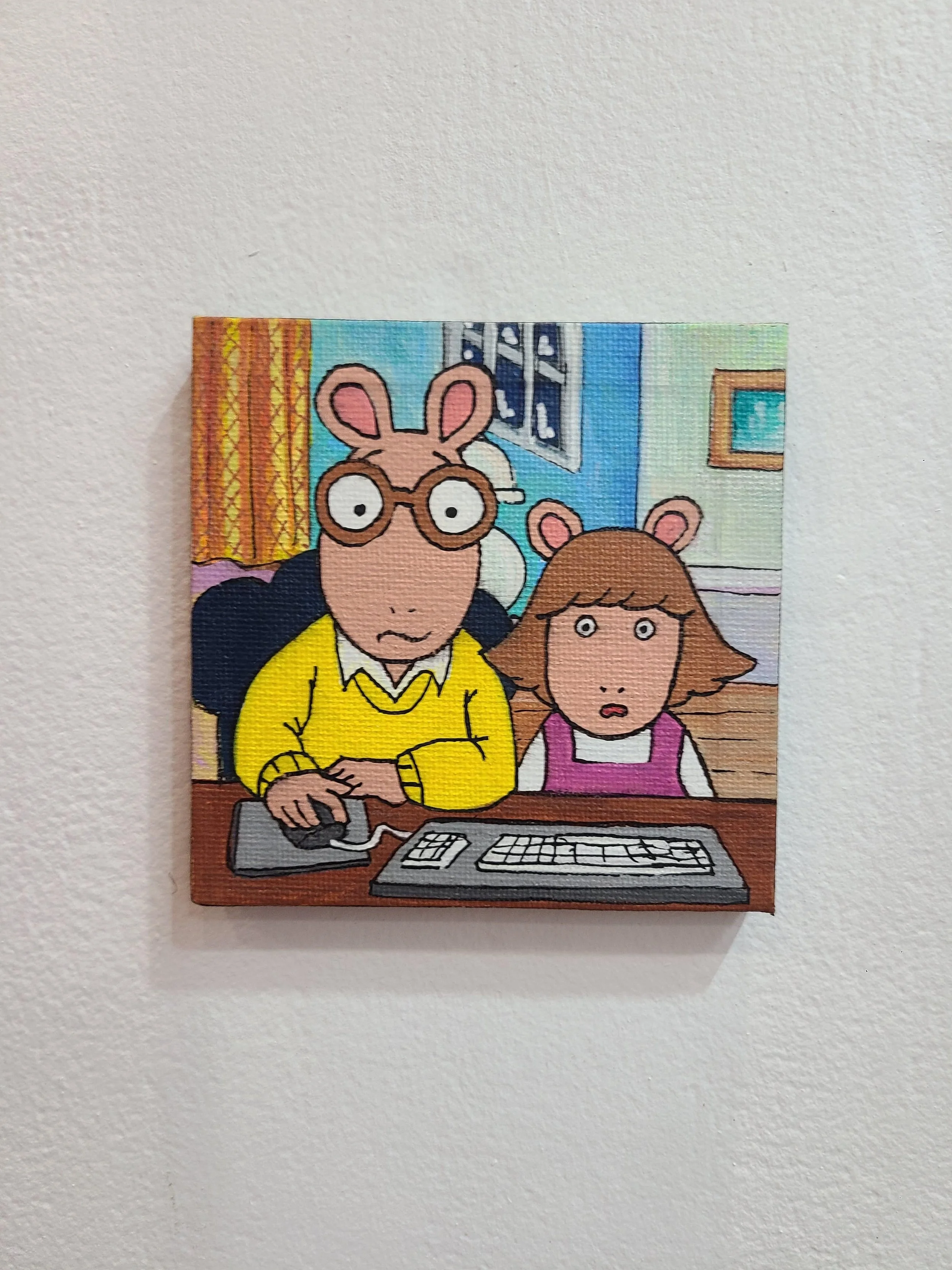 Arthur and D.W. - acrylic on canvas - 4x4 in. 2025