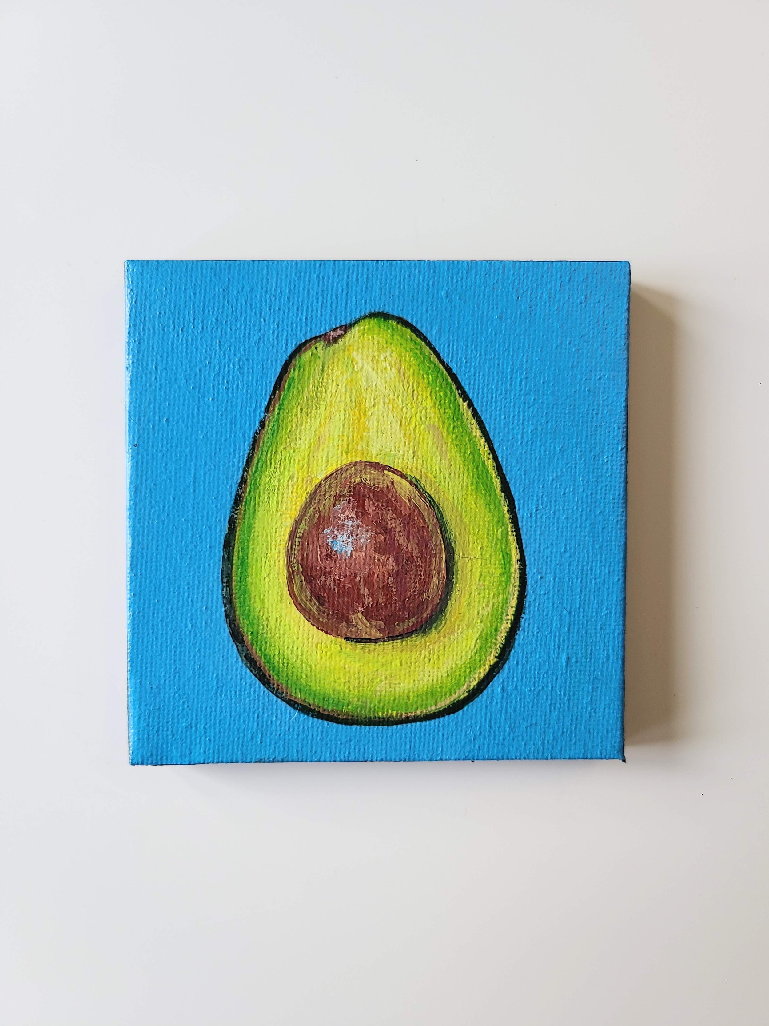 Avocado - acrylic on canvas - 4x4 in. 2024