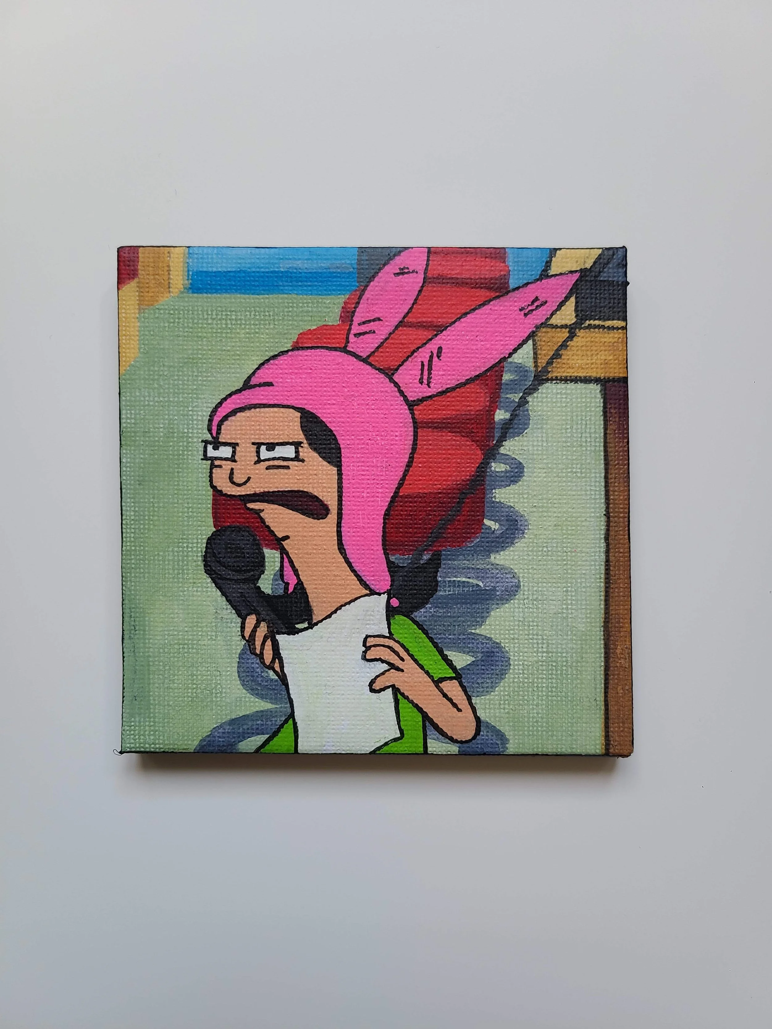 Louise Belcher - acrylic on canvas - 4x4 in. 2024