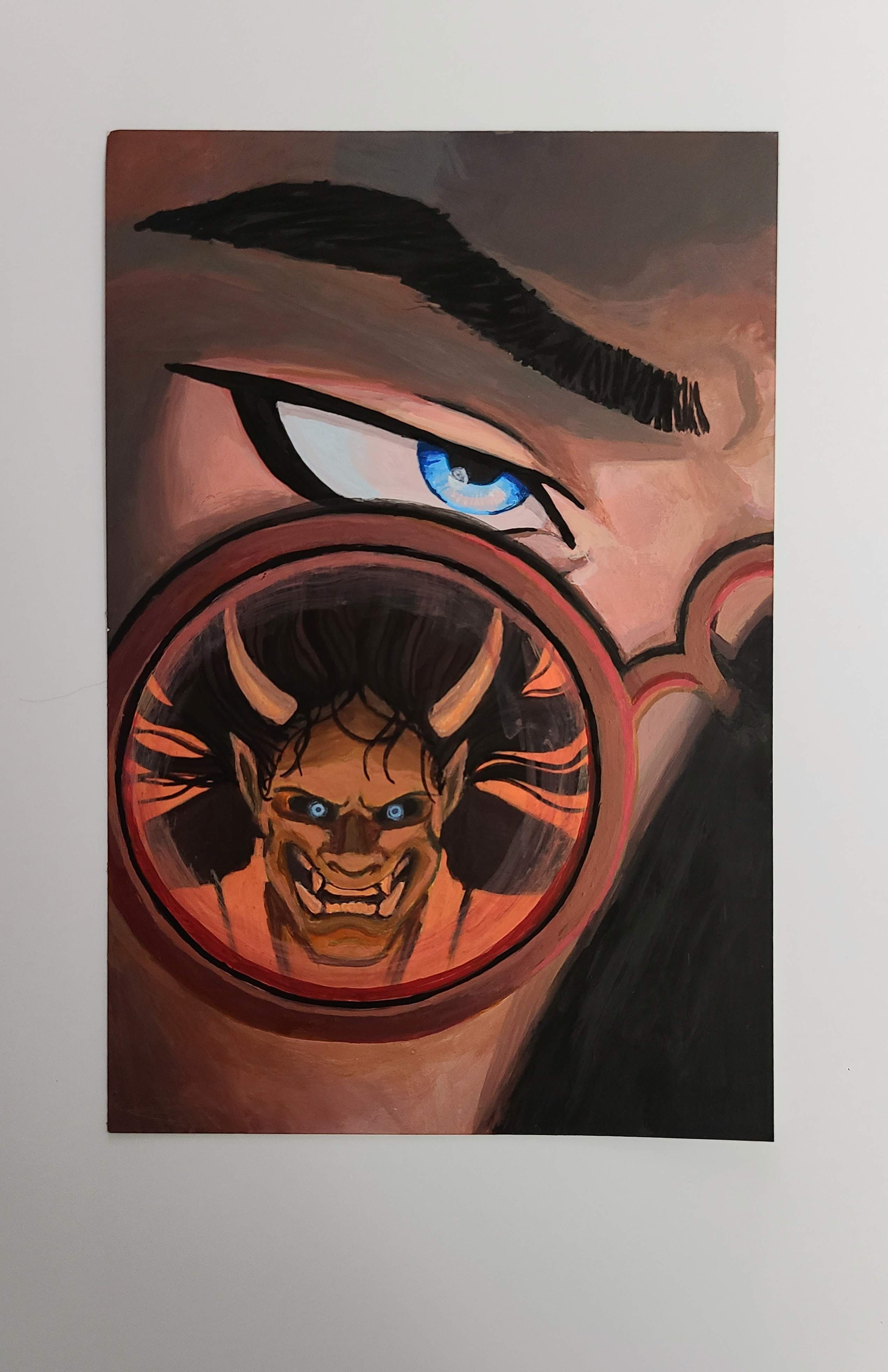 Blue Eye Samurai - acrylic on paper - 4x6 in. 2024