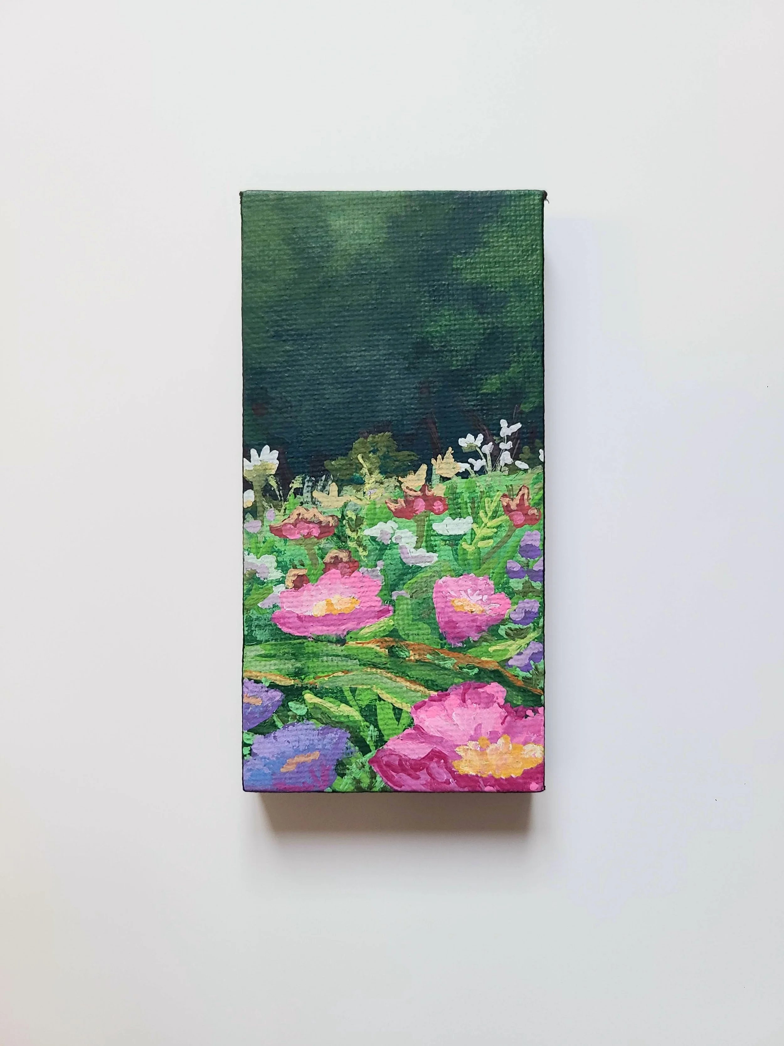 Studio Ghibli Landscape - acrylic on canvas - 2x4 in. 2024