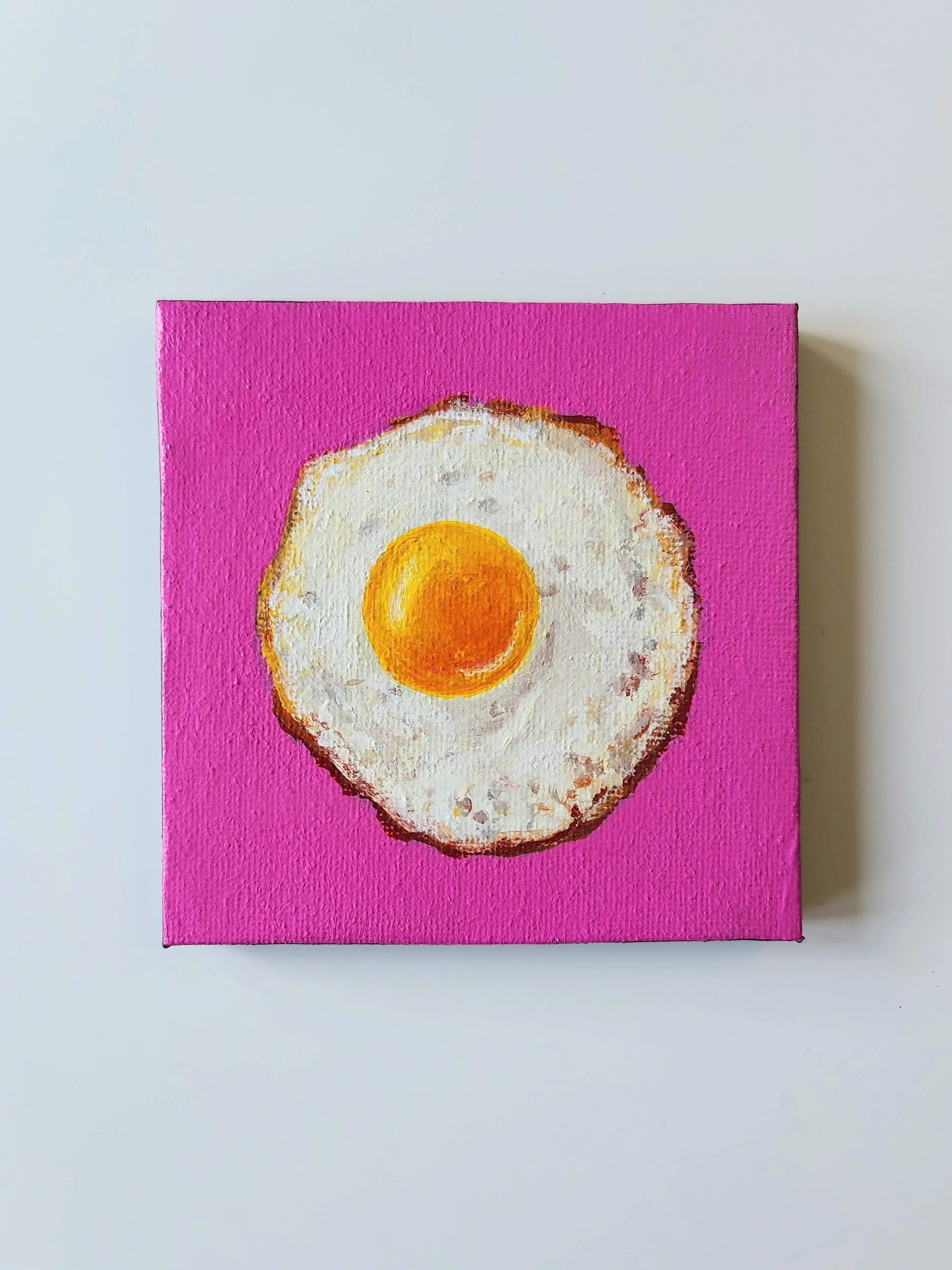 Fried Egg - acrylic on canvas - 4x4 in. 2024