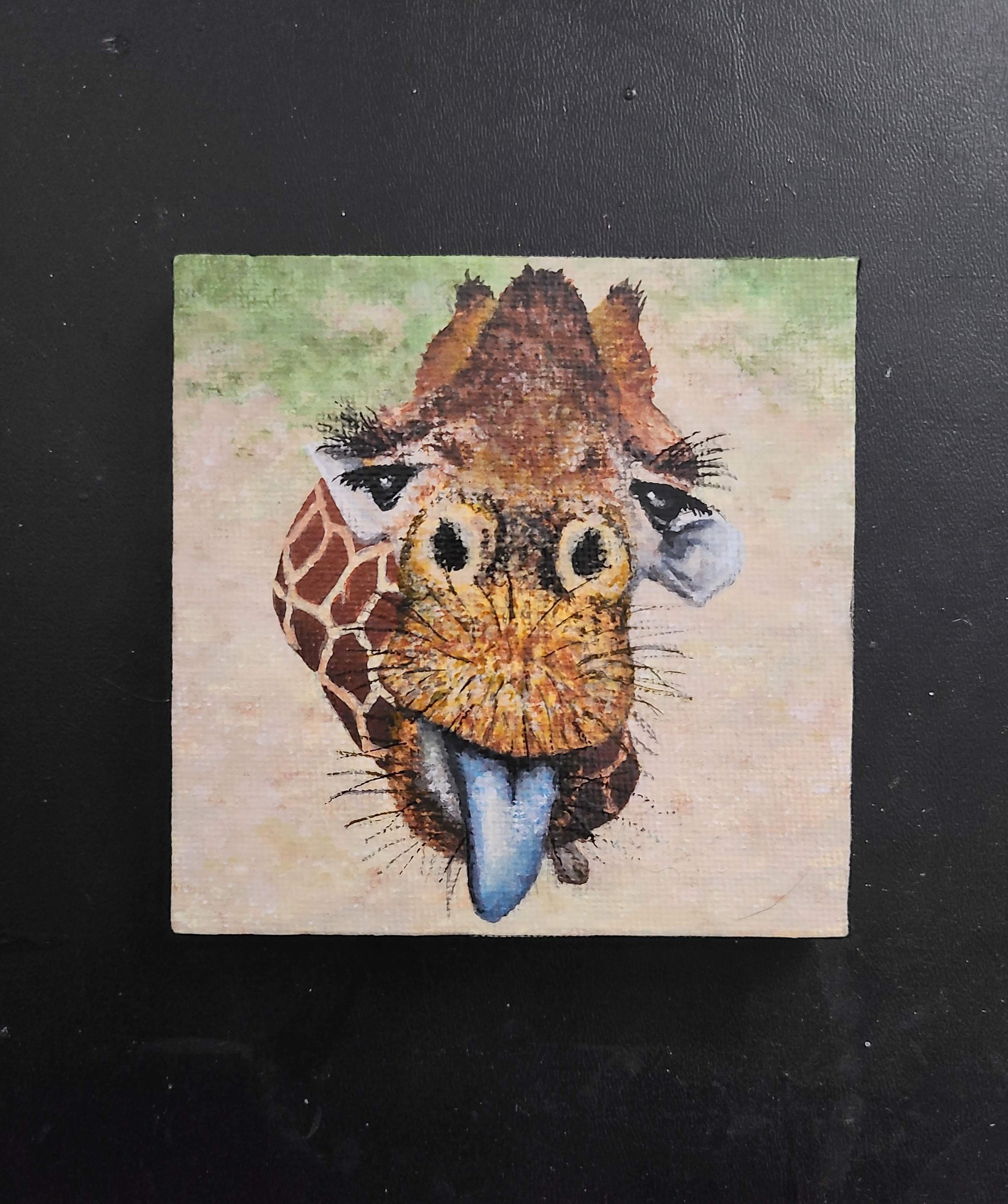 Giraffe - acrylic on canvas - 4x4 in. 2025