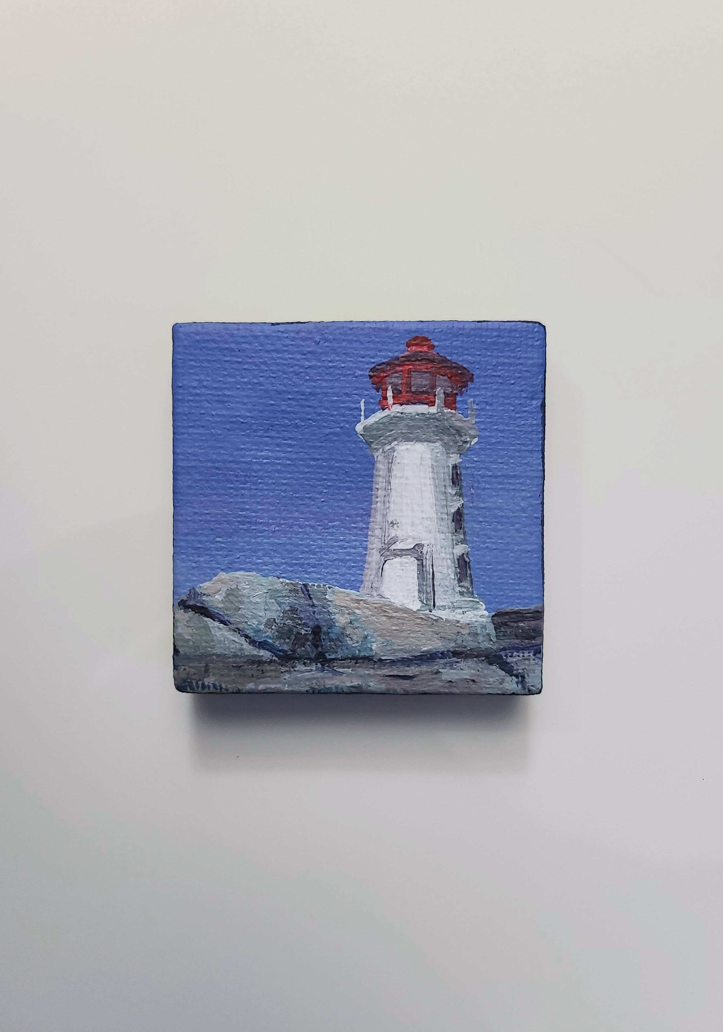 Peggy's Cove - acrylic on canvas - 2x2 in. 2024
