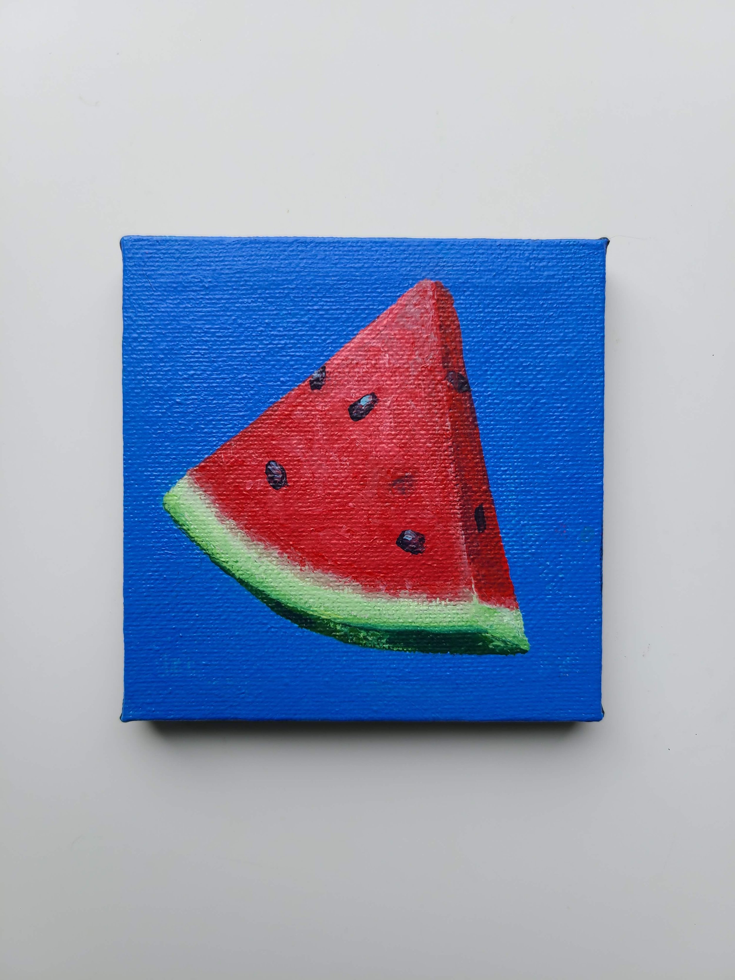 Watermelon Slice - acrylic on canvas - 4x4 in. 2025