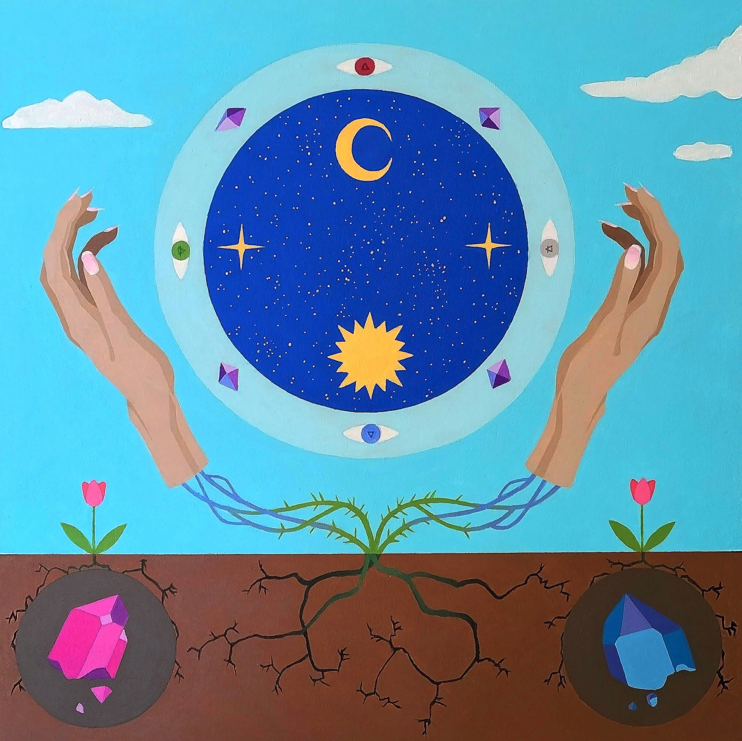 Shadow Spell - acrylic on panel - 16x16 in. 2020