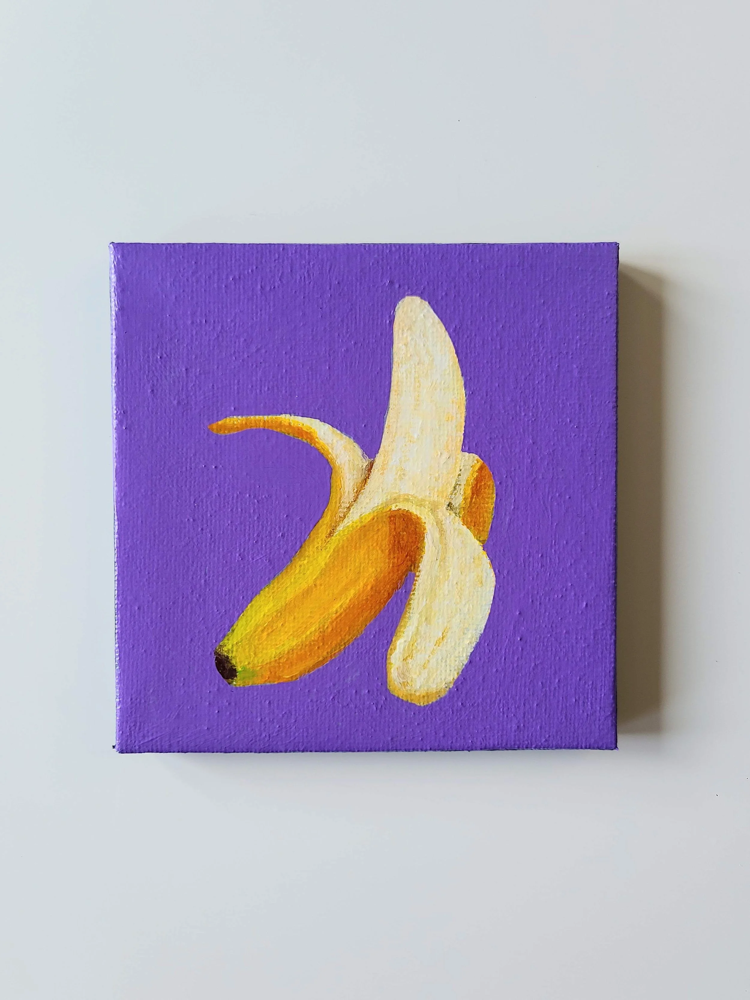 Banana - acrylic on canvas - 4x4 in. 2024
