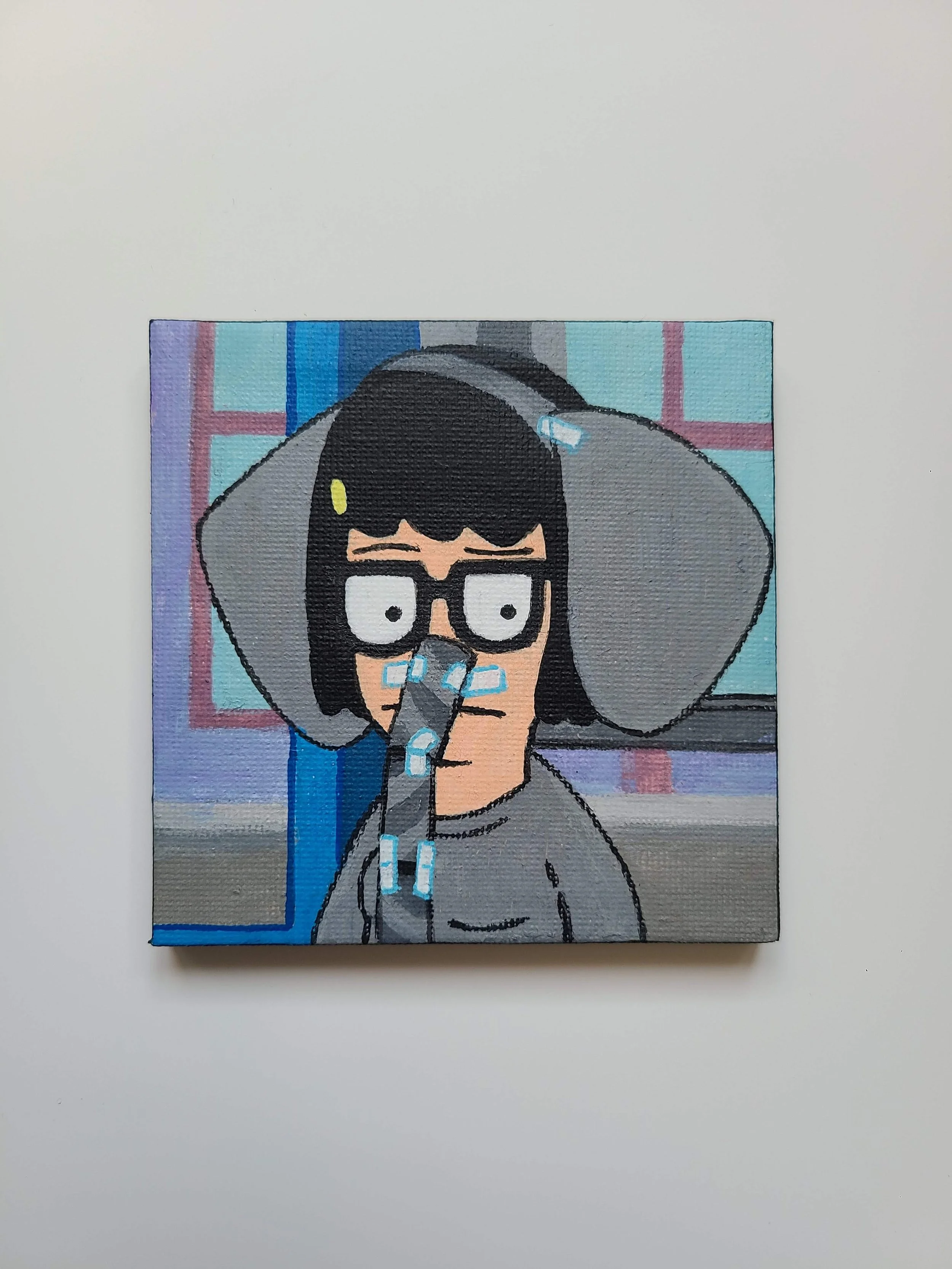 Tina Belcher - acrylic on canvas - 4x4 in. 2024