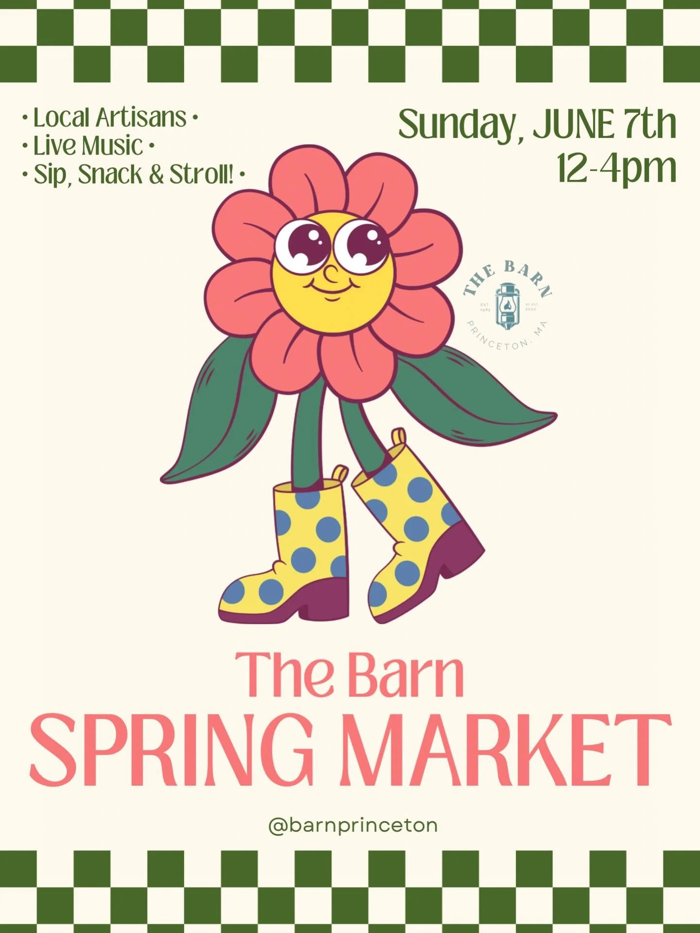 Join us for our Spring Market at The Barn 🌷

On June 7th from 12&ndash;4pm (rain date: June 14th), we&rsquo;re filling the lawn with local makers, live music, good food, and sunny Spring vibes. It&rsquo;s one of our favorite days of the year. It&rsq