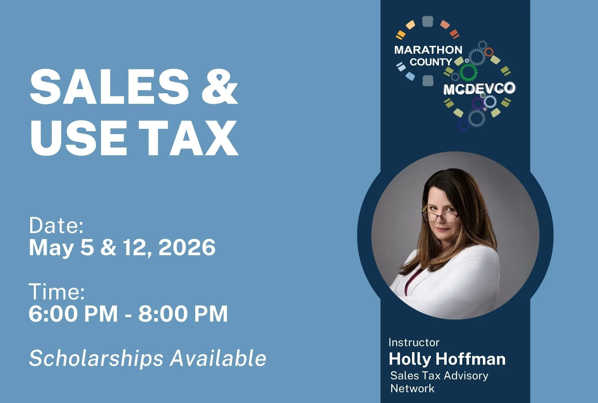 Sales &amp; Use Tax Workshop - May 5 &amp; 12, 2026