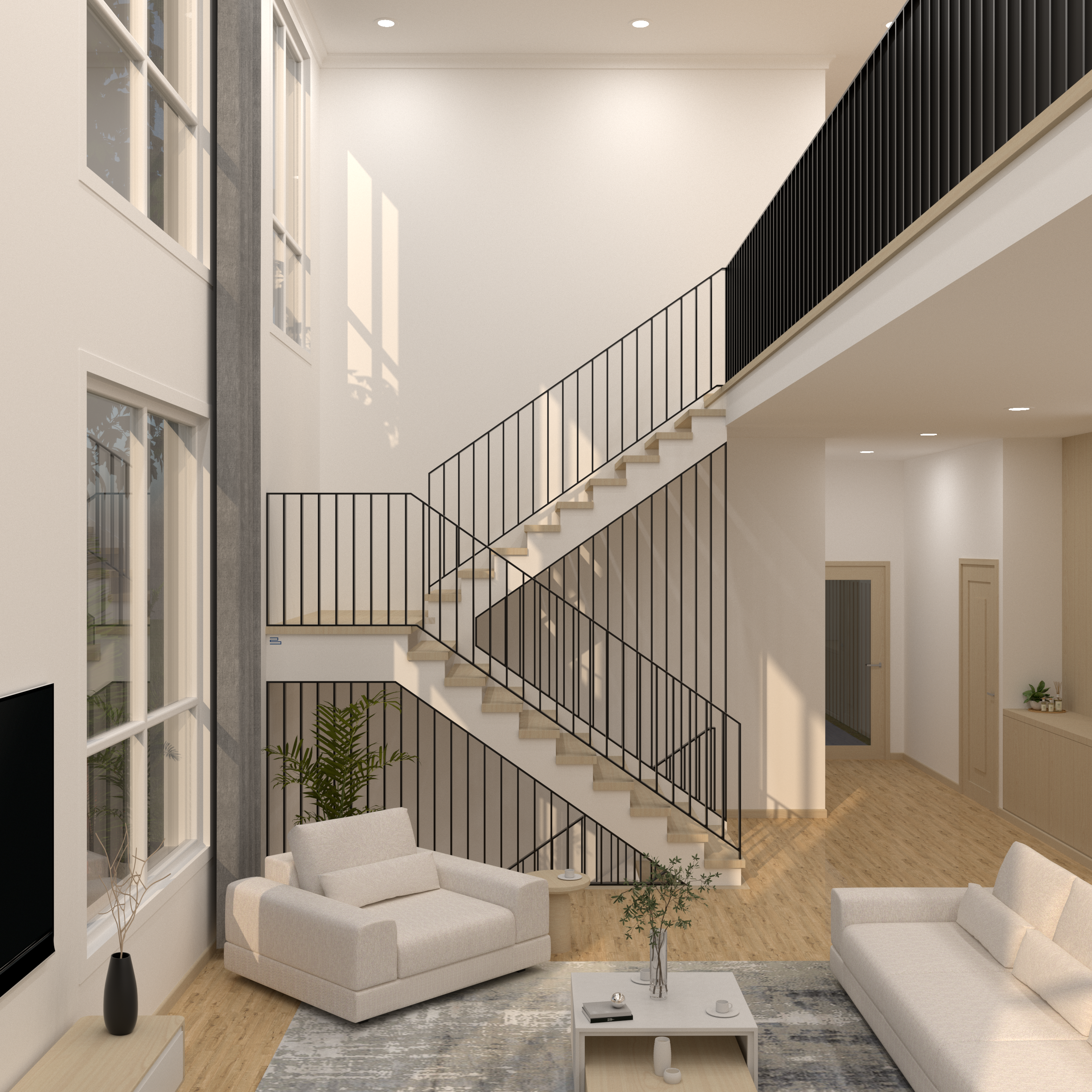 Open 1 Side Open Riser-Wood Stringer — Bolton Railings