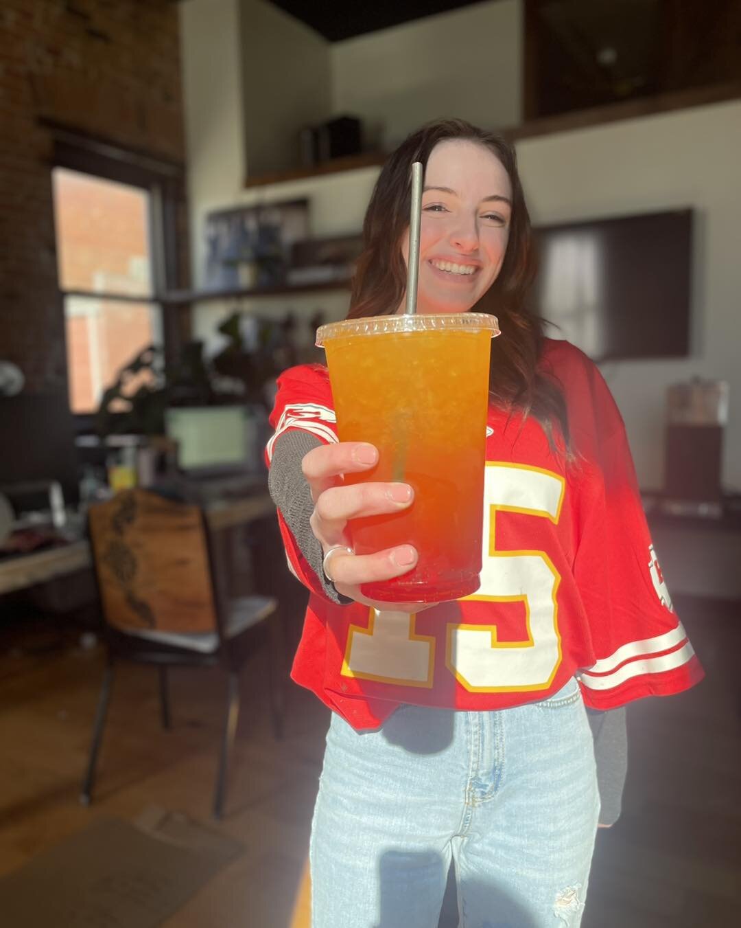 Rose are red 
Violets are red 
Everything is red 
GO CHIEFS! 
SUPER BOWL 57 CHAMPIONS! 
🏈💥❤️💛🏟️💛❤️💥🏈💥❤️💛🏟️

Drink of the WEEK:
Cherry Lemonade Sparkler! 

Or grab yourself a latte with our CHIEFS colored SPRINKLES!! ❤️💛❤️💛❤️💛❤️

#worldch