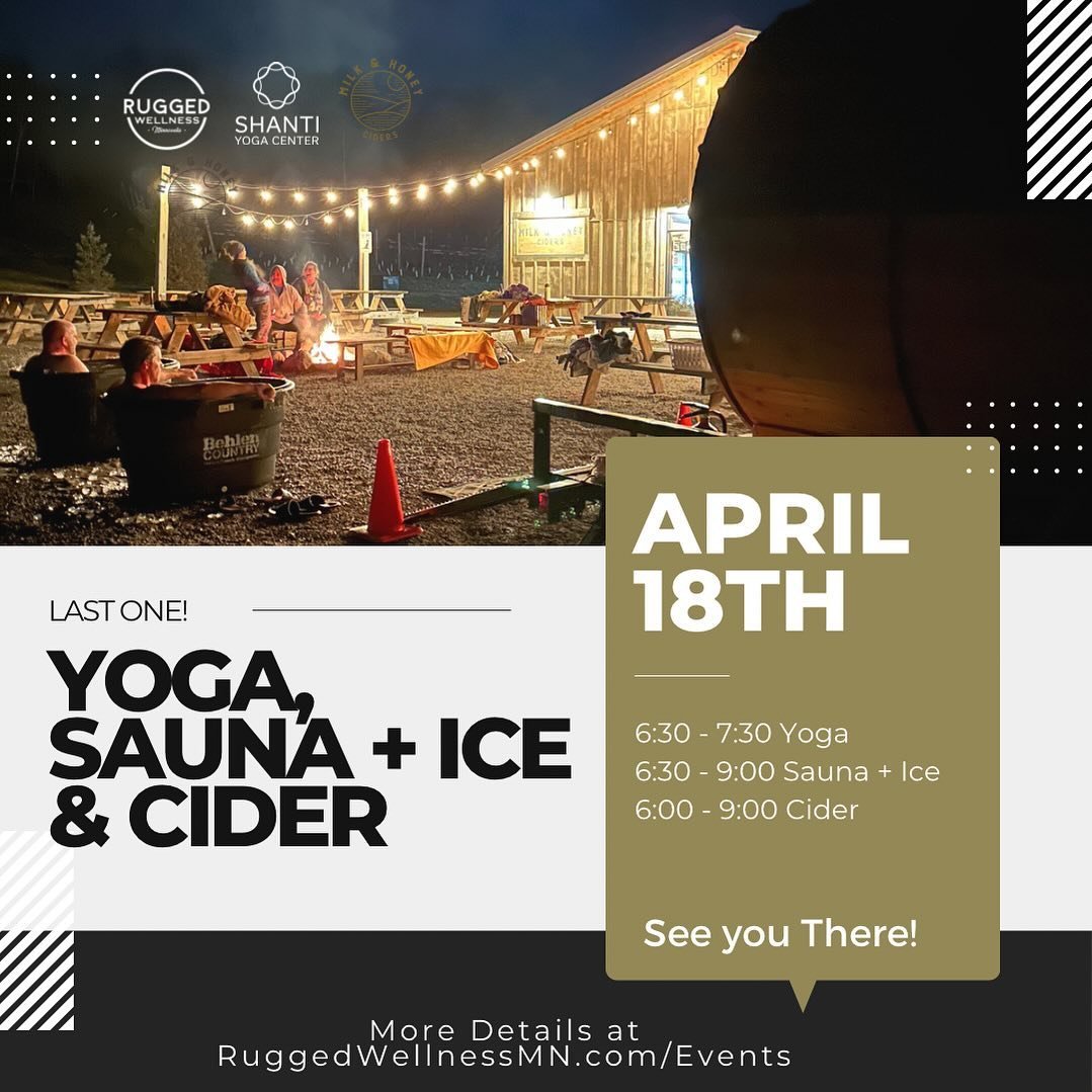 We are looking forward to our last YS+IC event of the season tomorrow night! Sauna spots are full, but you are welcome to join us for cider and community to celebrate an amazing year together. 

See you there! 

@shantiyogacentermn 
@milkandhoneycide
