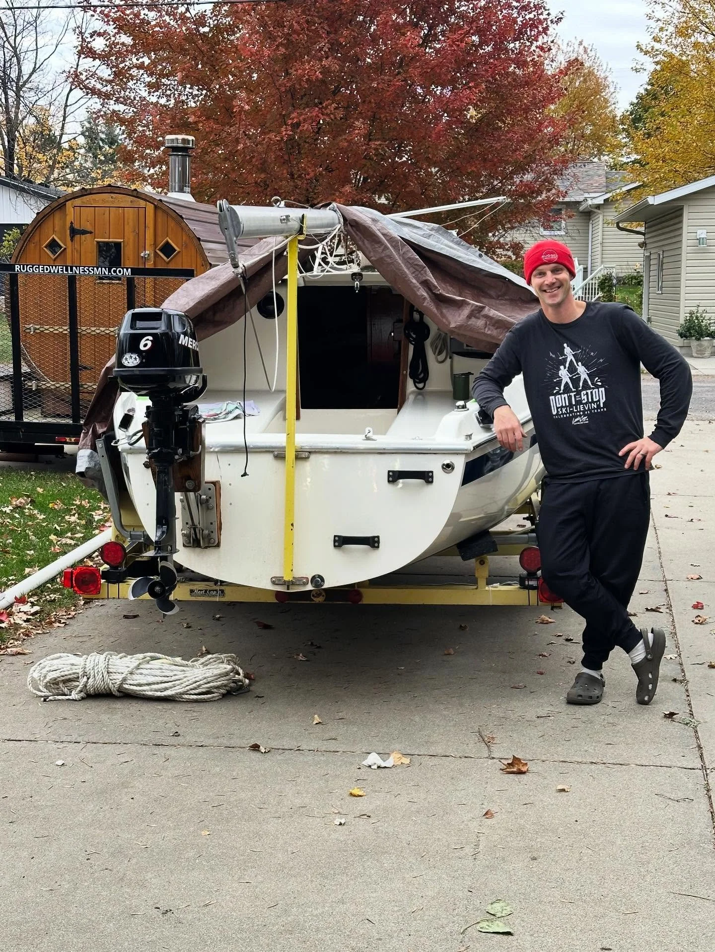 Every good adventure starts with a wild idea&hellip; what if this is the next one? ⛵🔥 

#ruggedwellnessmn #sailing #sailboat #mobilesauna