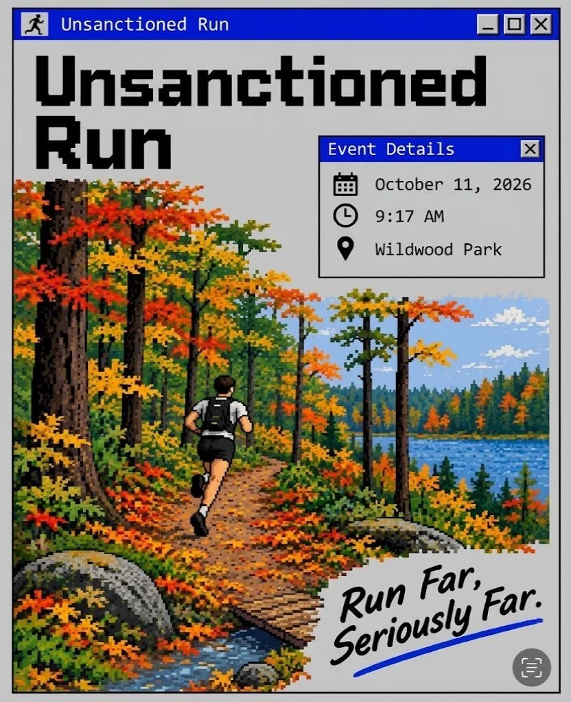 Come run in the woods with us. Unsanctioned event&hellip;Just bring your shoes and get ready to run. 

Run starts at 9:17 sharp. Run as far as you can in two hours. Take home bragging rights. 

📍Wildwood Park, 12857 Co. Rd 51, St. Joseph, MN 56374


