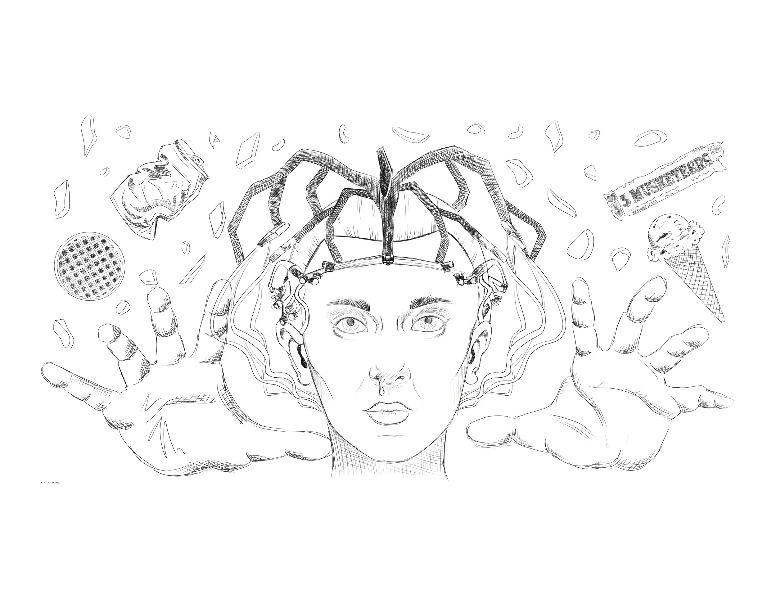 Netflix - Glass Print illustration