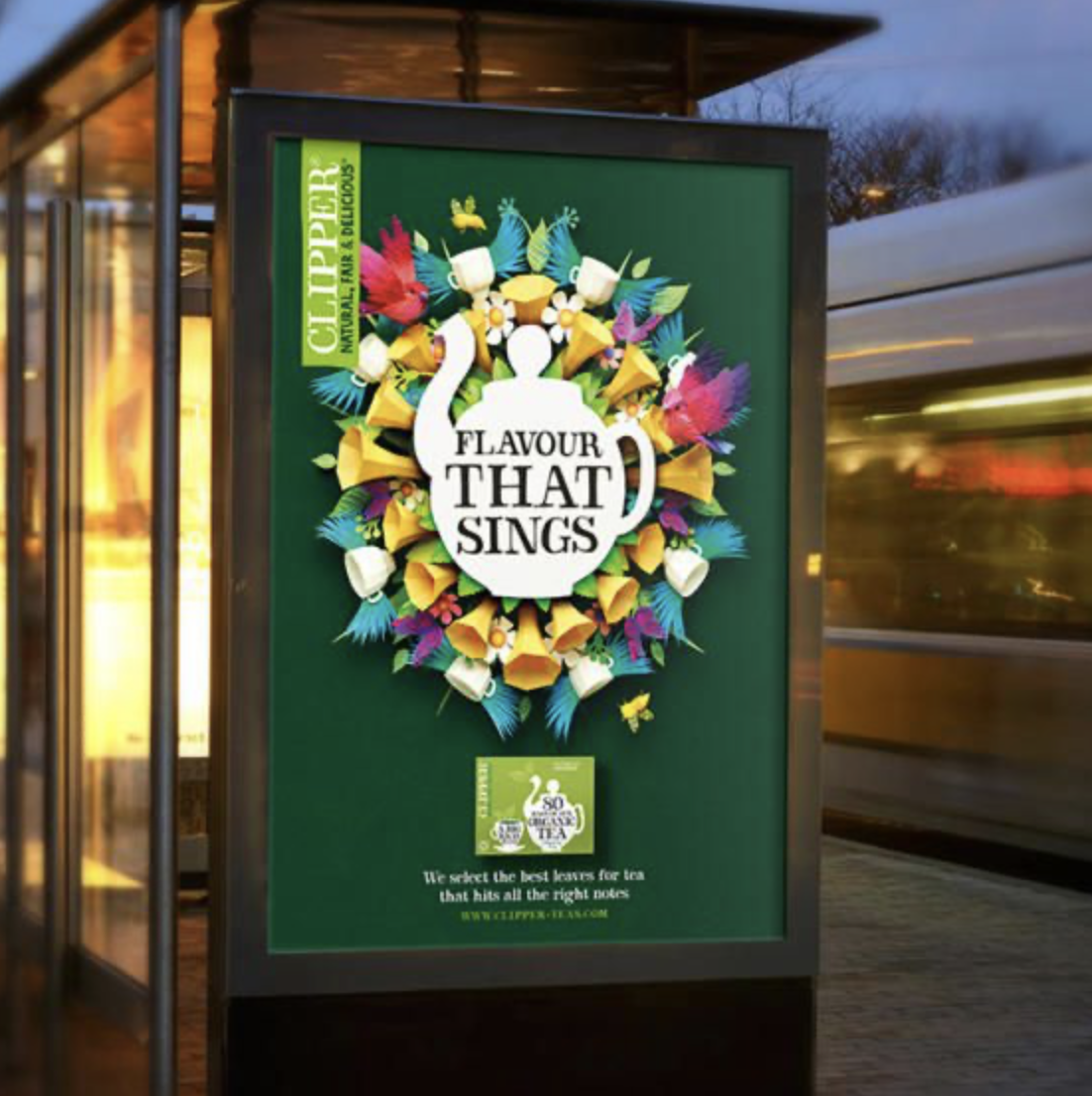 Clipper tea - brand campaign paper illustration