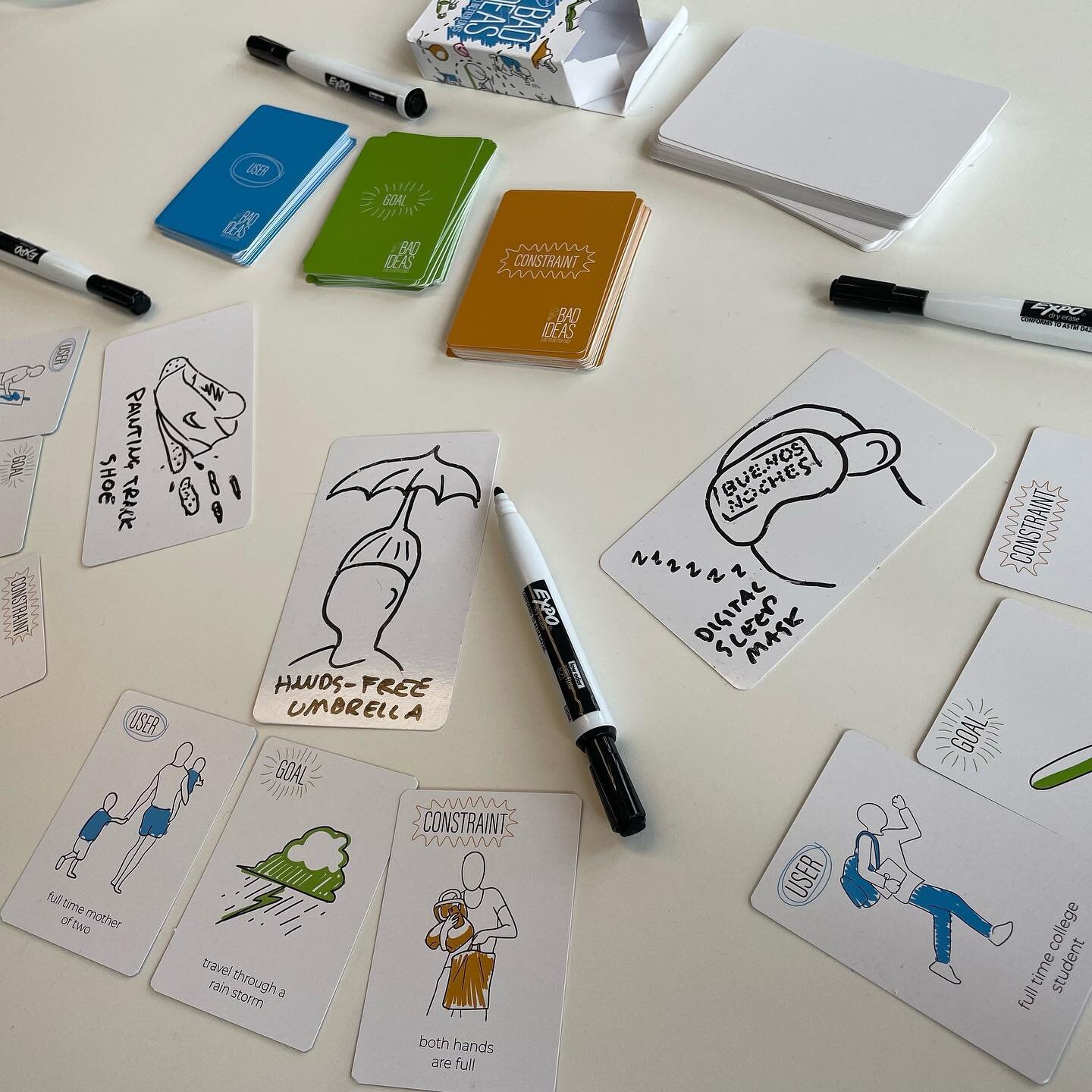 Bad Ideas is a game that makes #brainstorming simple and fun! Live now on Kickstarter, we&rsquo;re running a 20% discount until 8pm Thursday the 9th. Learn more by following the link in our bio
#design #cardgamesarefun #kickstarter