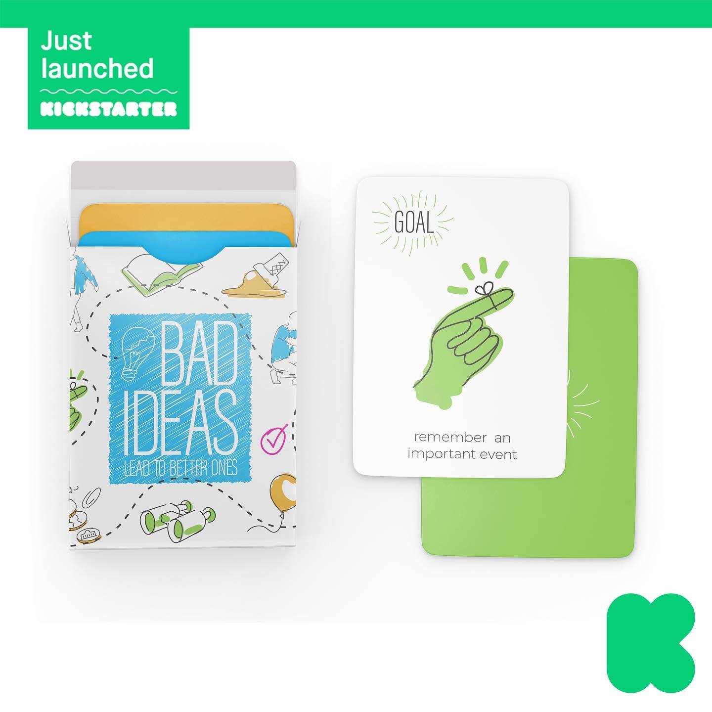 Bad Ideas [lead to better ones] just launched on Kickstarter! The game all about creative thinking is a fun way to learn through play. The first 100 decks are 20% off so act fast! Follow the link in our bio to learn more. 
#kickstarter #cardgame #des