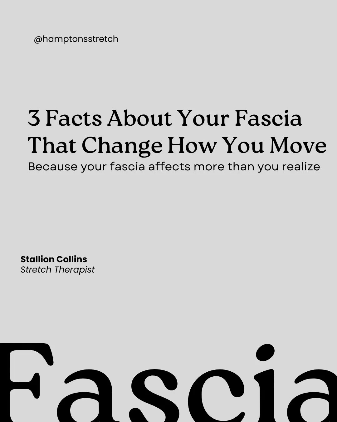 Your fascia is the quiet system that affects everything from stiffness to strength to how grounded you feel in your own body. At Hamptons Stretch, we are deeply committed to helping you care for it. Healthy fascia is not a trend for us. It is our pas