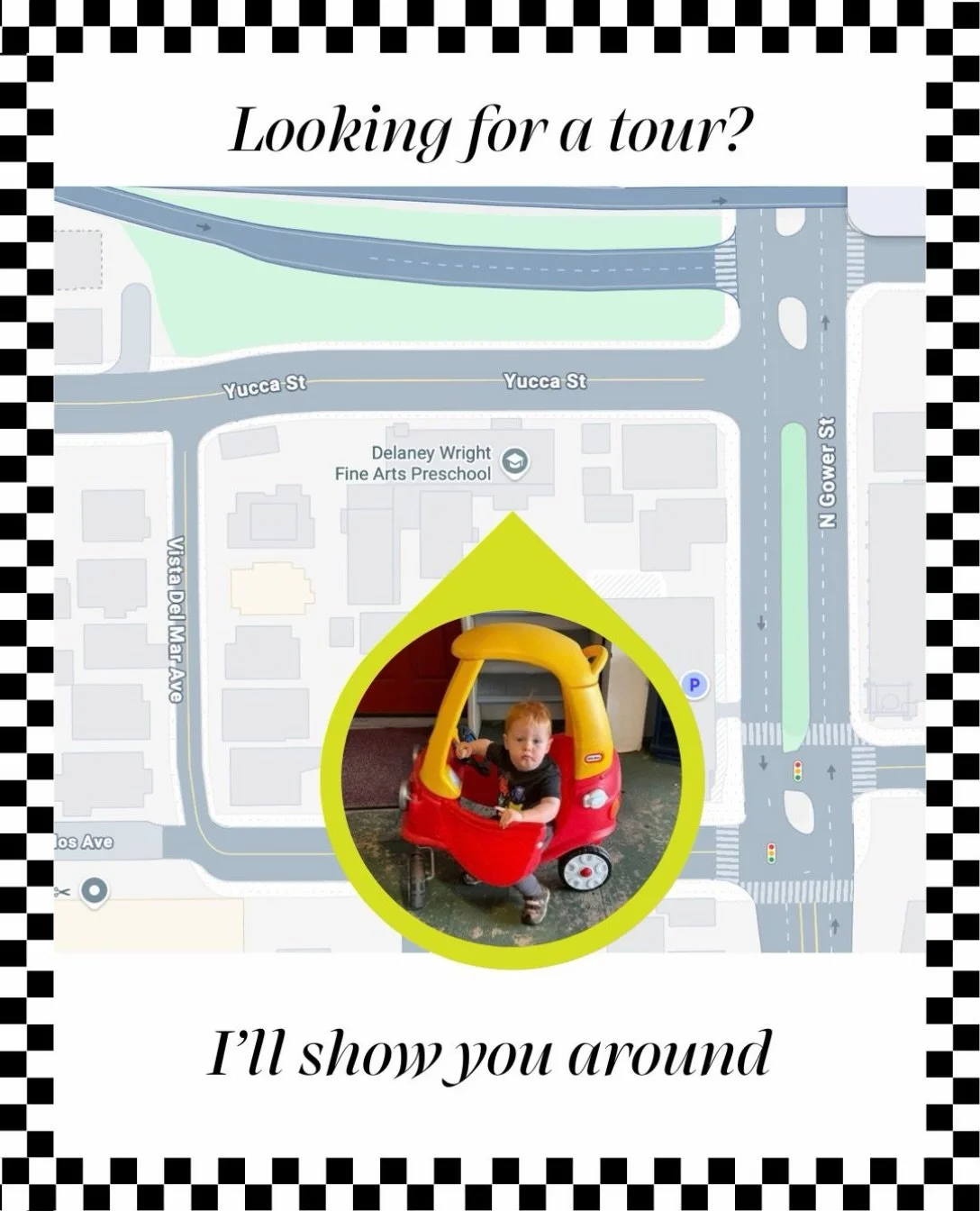 Hop on in&mdash;we&rsquo;d love to show you around! 🚕✨

Discover our community, open-ended art programs, and vibrant learning spaces. Reach out to our director, Joni, at (323) 469-3993 or fineartspreschool@gmail.com to set up a tour.
