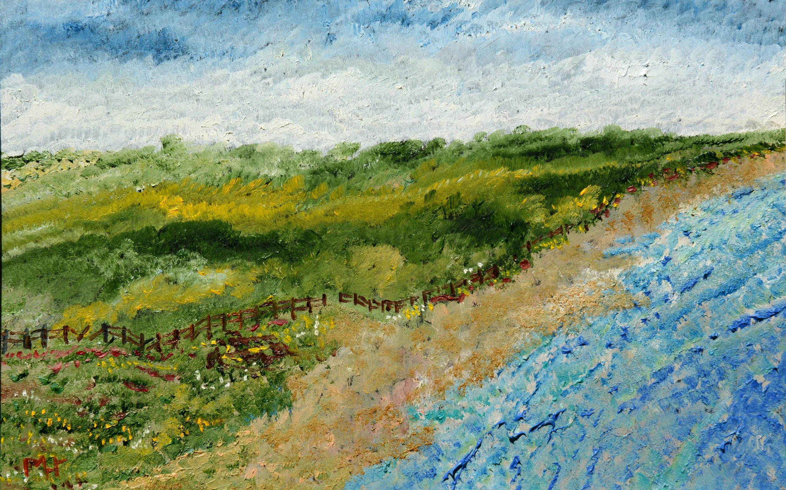 Baird Beach, OR, Oil on Board, 16 1/2" x 20 1/4" Framed $60 @ 2025