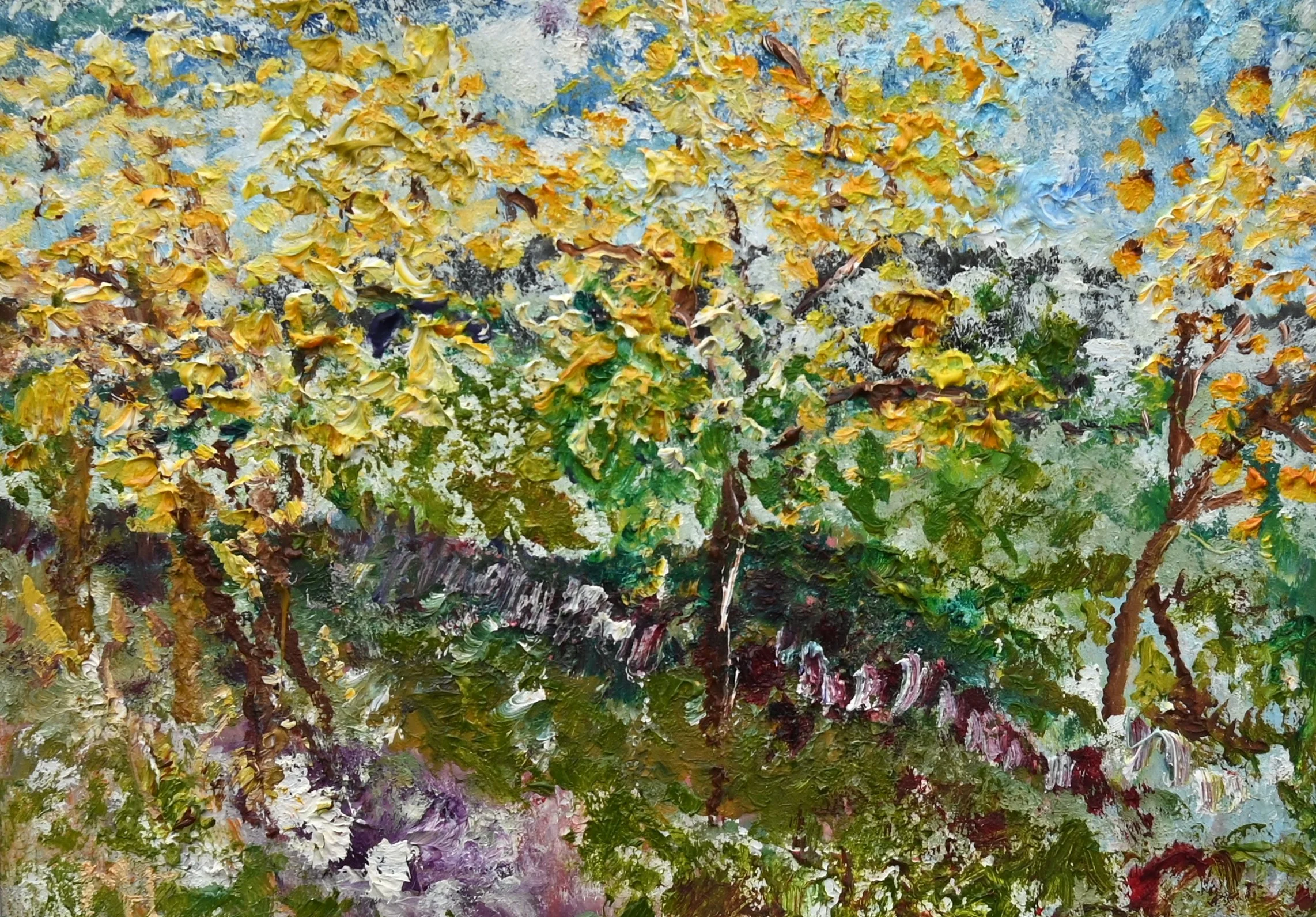 Discovery Park, Oil on Cardboard, 8" x 8 1/2"  Framed in 10 1/2" x 12 1/2"  $80   @ 2025