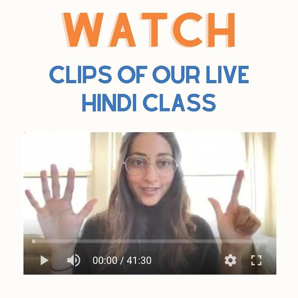 Check out clips of our LIVE Hindi class for adults! 

We had such a blast going over how to order food in Hindi/Urdu and learning important phrases like &ldquo;I like&rdquo; &ldquo;I want&rdquo; food words, money and more!

Sign up for Hindi classes 