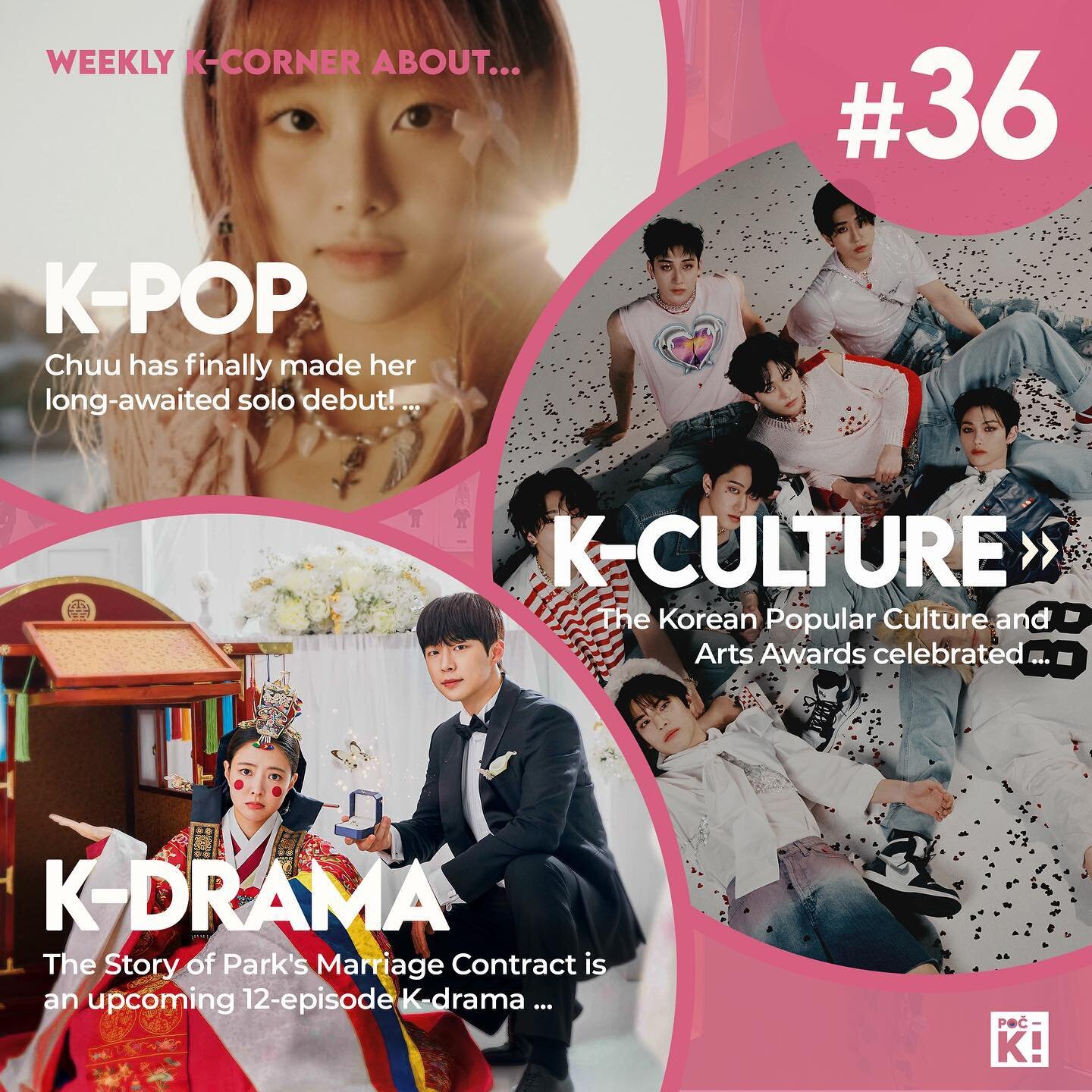 Your weekly dose of K-news is here!~ 💛💛💛

#prague #praha #korean #kpop #kpopcz #straykids #skz #chuu #howl #thestoryofparksmarriagecontract #leeseyoung #baeinhyuk #kdrama #kpopnews #kculture #프라하한식당 #프라하맛집 #프라하