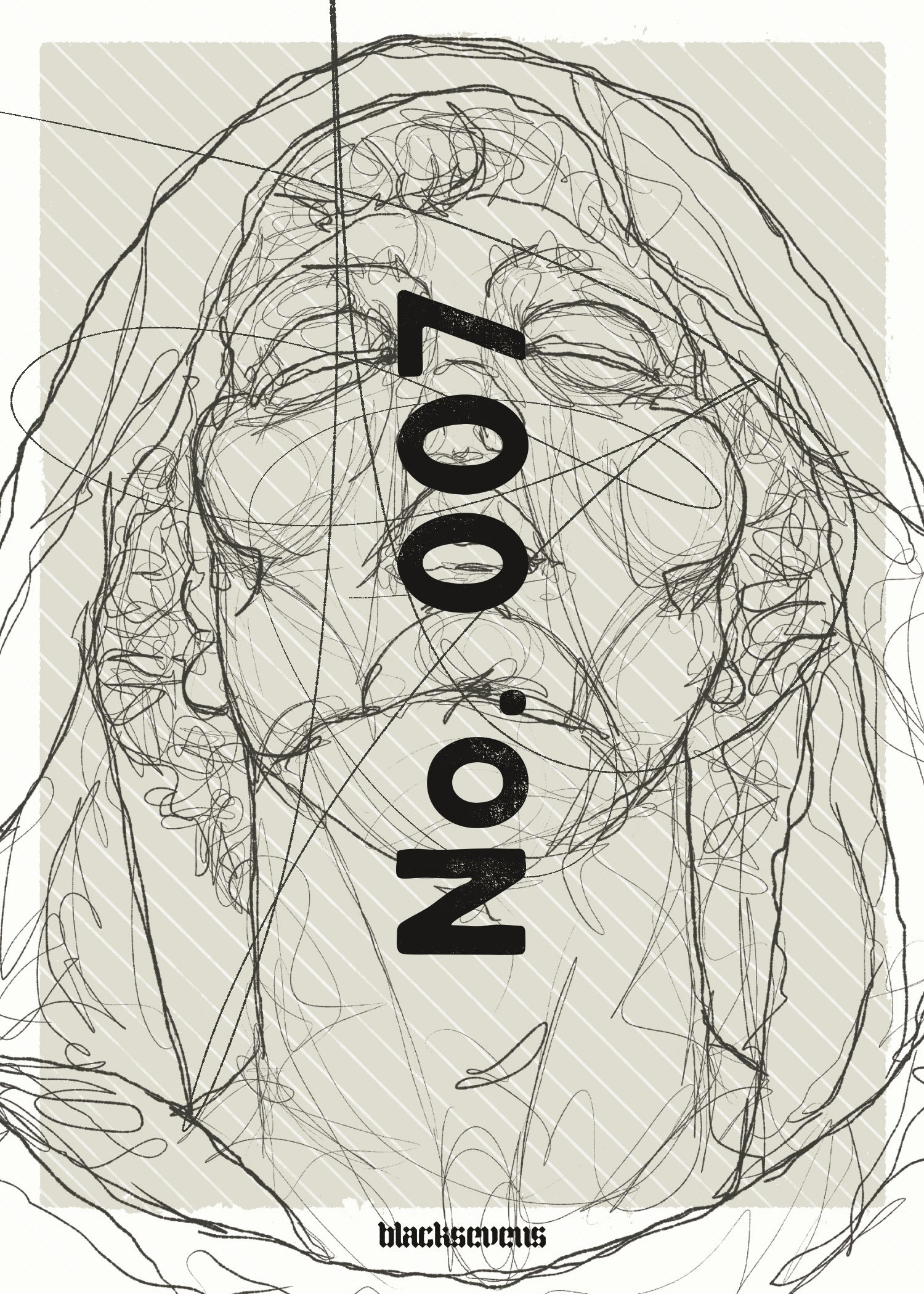 Elsewhere, Alive. No. 007 / Sketch (2026) by Blacksevens / Cristian Whitney explores transformation, consciousness, and art beyond the body—blending digital and handmade expression.