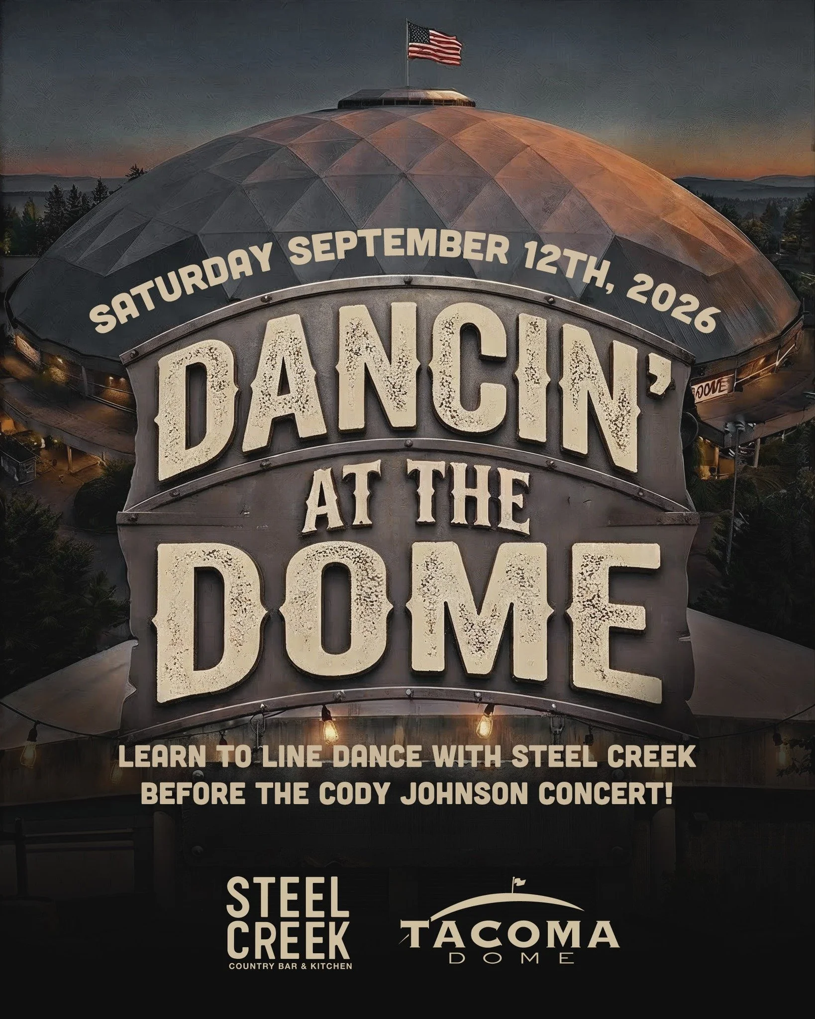 DANCIN&rsquo; AT THE DOME 🤠🎶

Cody Johnson is coming to Tacoma, and Steel Creek is bringing the party straight to the Tacoma Dome!

Before you head inside for the concert, come find us outside the Dome! We&rsquo;ll have a special Steel Creek pop-up