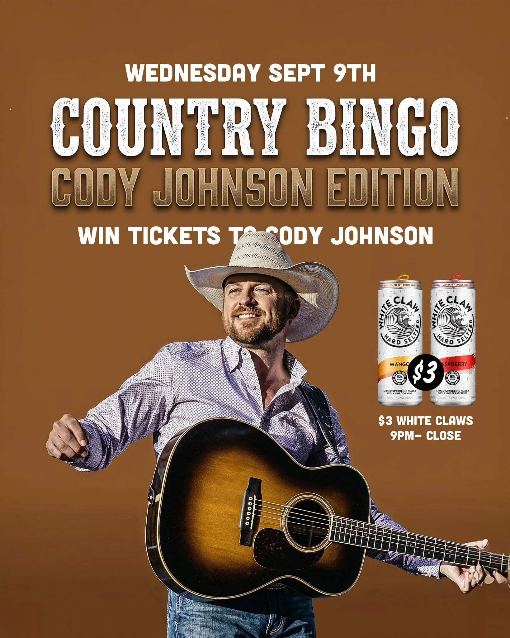CODY JOHNSON TICKETS ARE UP FOR GRABS! 🤠🔥

Country Bingo is going BIG next Wednesday with a special CODY JOHNSON EDITION!

We&rsquo;ve got Three PAIRS of tickets to see Cody Johnson LIVE at the Tacoma Dome &mdash; and we&rsquo;re giving away one pa