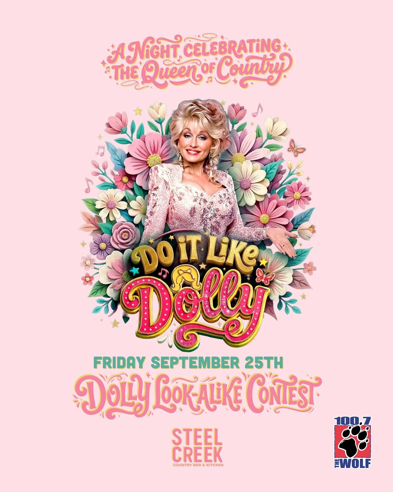 DO IT LIKE DOLLY AT STEEL CREEK 💕✨

A NIGHT CELEBRATING THE QUEEN OF COUNTRY
📅 FRIDAY, SEPTEMBER 25

We&rsquo;re dedicating the night to the one and only Dolly Parton with a full night of music, dancing, giveaways, rhinestones and a little Dolly-st
