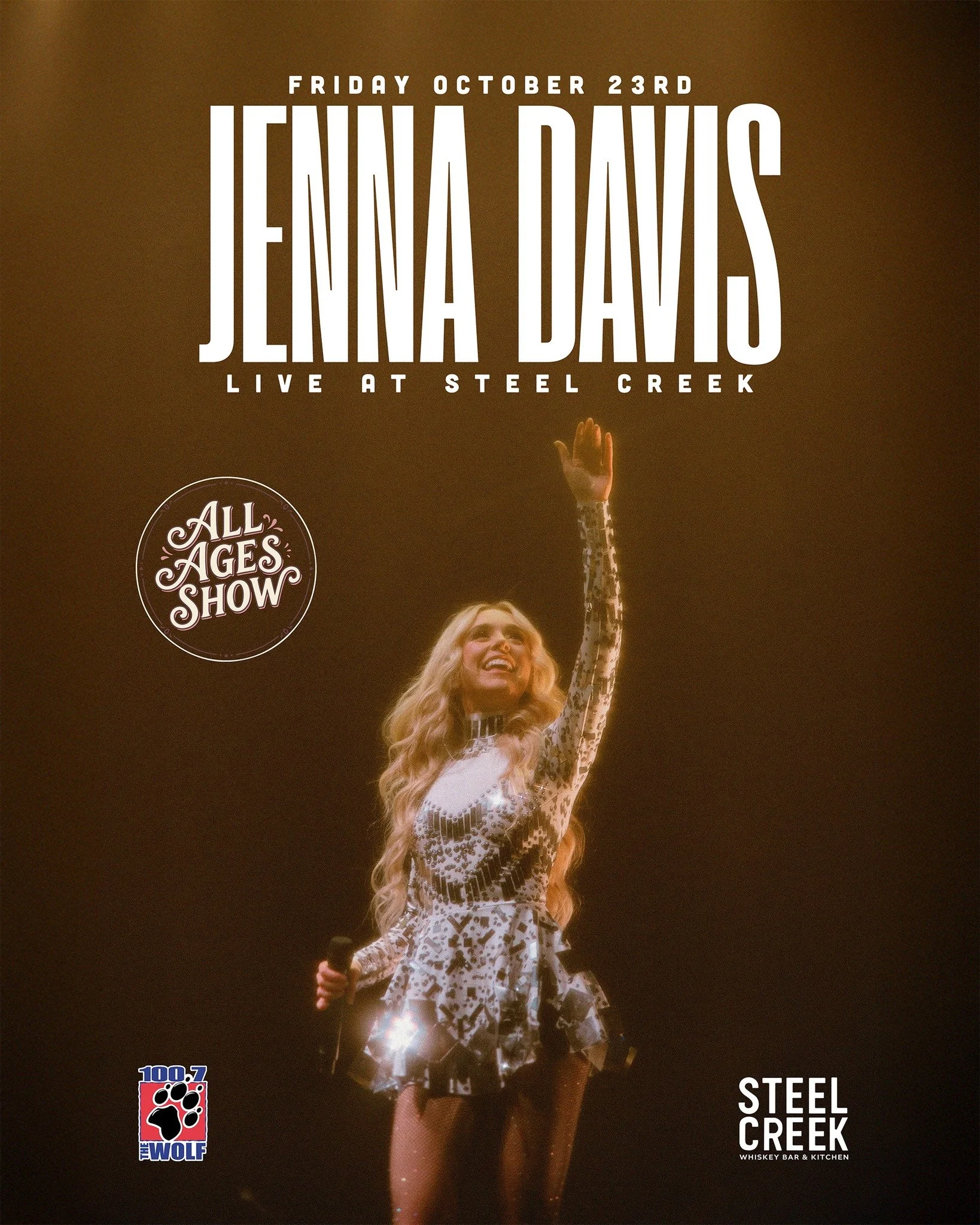 🚨 LAST CHANCE TO SEE JENNA DAVIS IN TACOMA!

VIP &amp; PREMIUM TICKETS ARE COMPLETELY SOLD OUT!

Only General Admission remains for THIS FRIDAY'S ALL AGES SHOW at Steel Creek!

You've waited long enough. The show is almost here.

📅 OCTOBER 23 
🚪 D