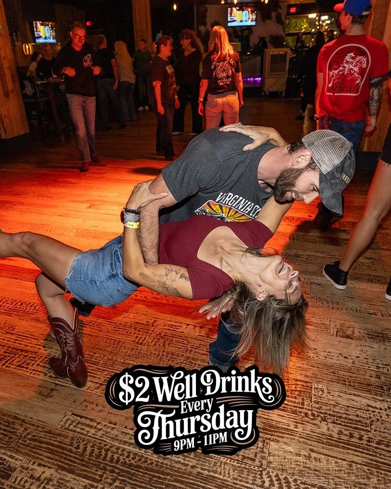 THURSDAY PLANS? $2 DRINKS &amp; A DANCE FLOOR.

Round up your crew for $2 Dollar Turn-Up at Steel Creek!

Free line dance lesson at 8 PM, followed by DJ &amp; dancing at 9 PM. Keep the night going with $2 well drinks from 9&ndash;11 PM and FREE COVER